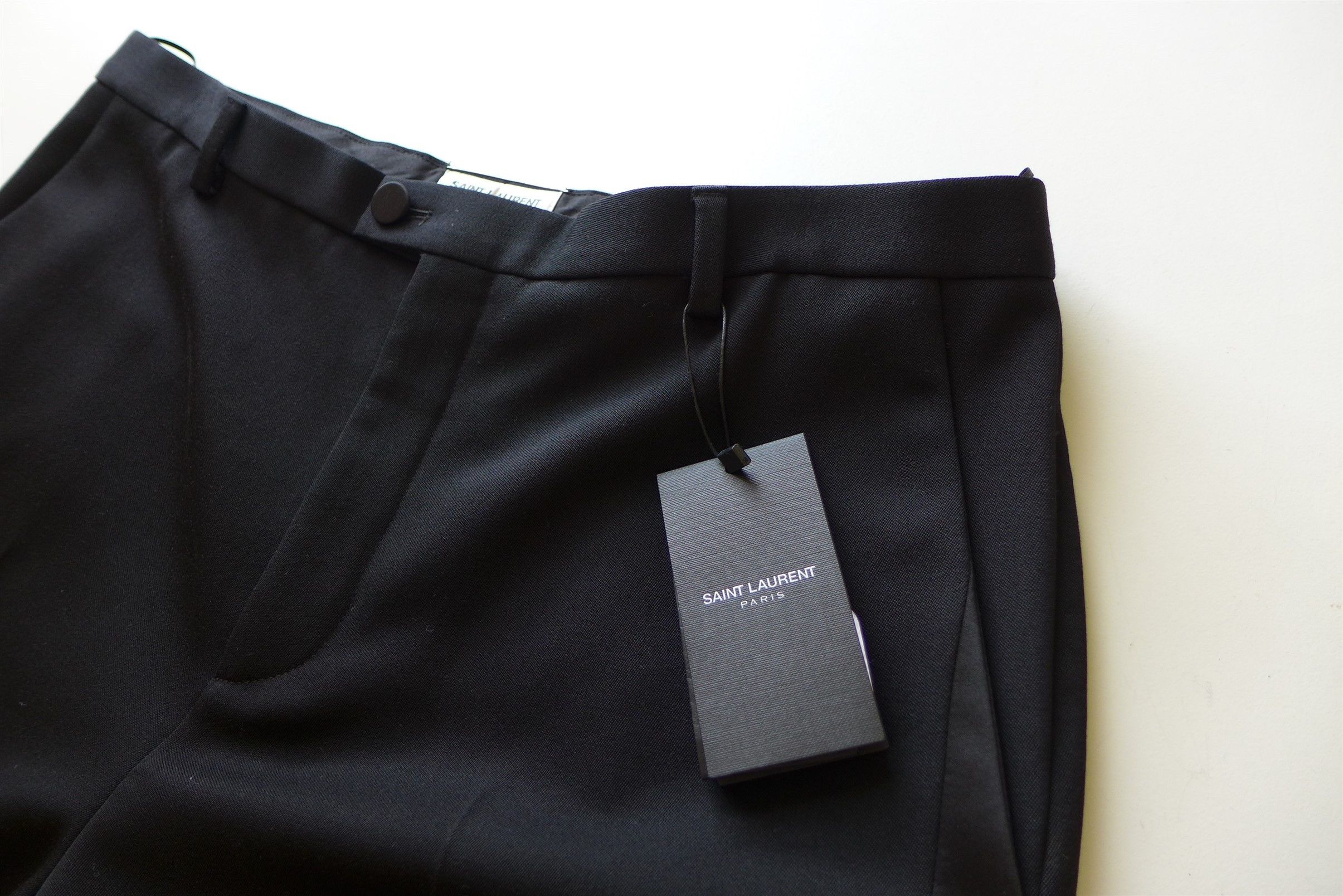 Saint Laurent Paris Saint Laurent Tuxedo Trousers - Black Wool Size US 34 / EU 50 - 12 Thumbnail