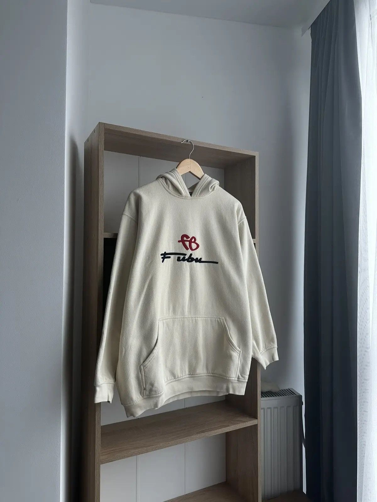 Fubu × Vintage Vintage Fubu Beige Center Logo Hoodie Size US XL / EU 56 / 4 - 2 Thumbnail