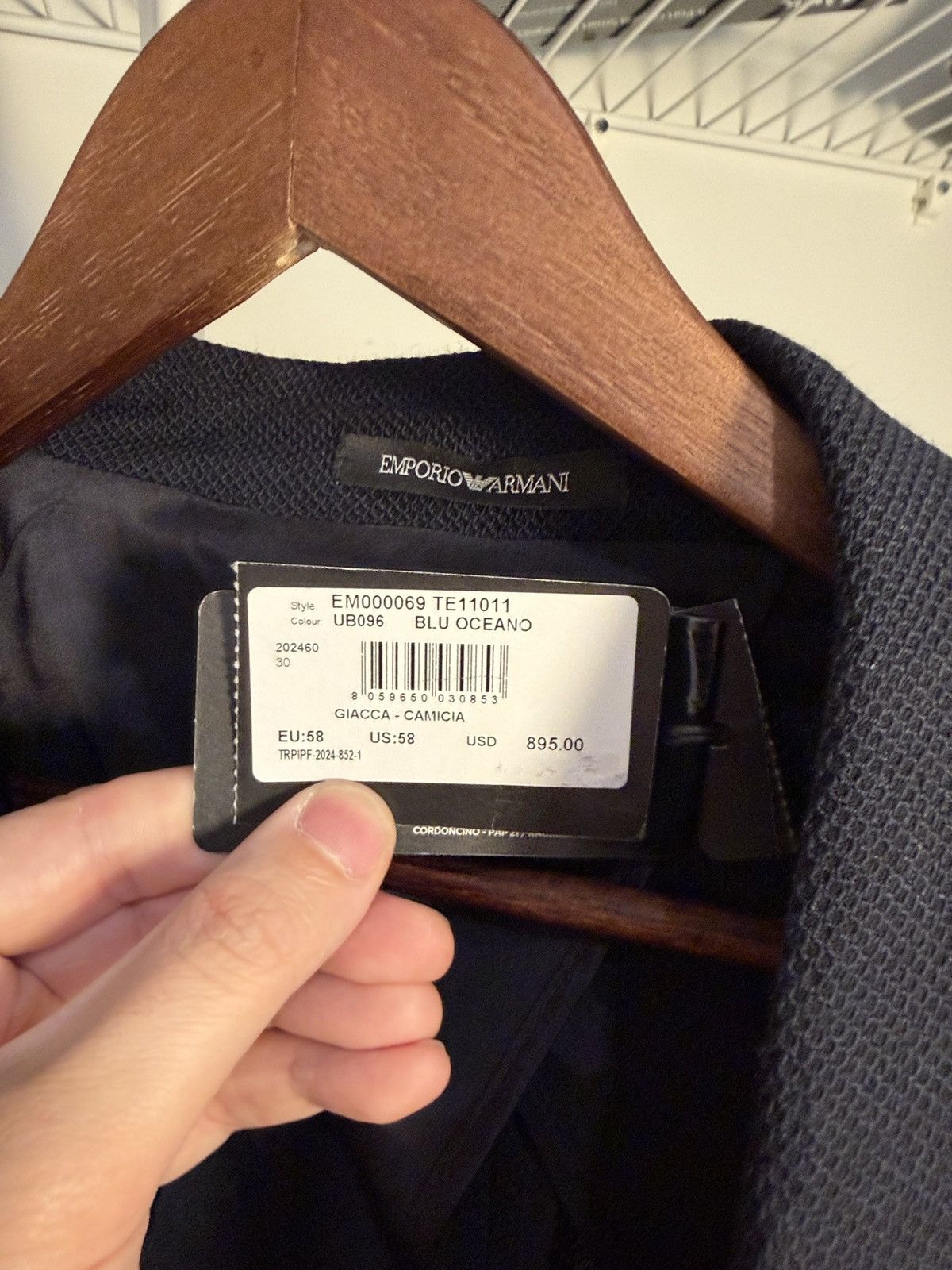 Emporio Armani Emporio Armani Navy Textured Blazer Size 48R - 8 Thumbnail