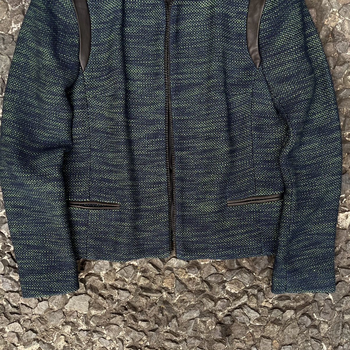 Sandro Sandro Open-Front leather shoulder insert Tweed Jacket Size M / US 6-8 / IT 42-44 - 3 Thumbnail