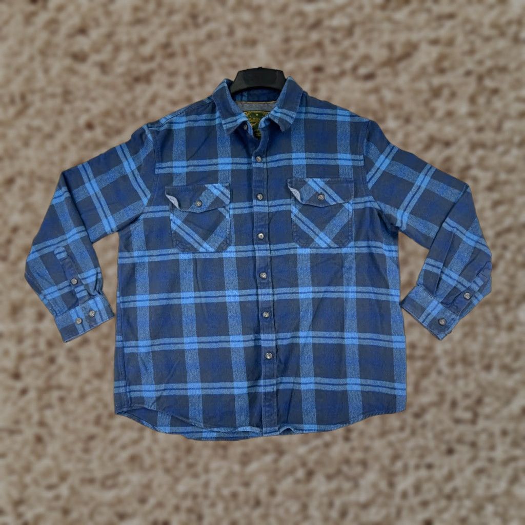 Vintage Anchorage Expedition Shirt Mens Plaid Flannel Button-Up Blue Cotton XL Vintage Size US XL / EU 56 / 4 - 1 Thumbnail