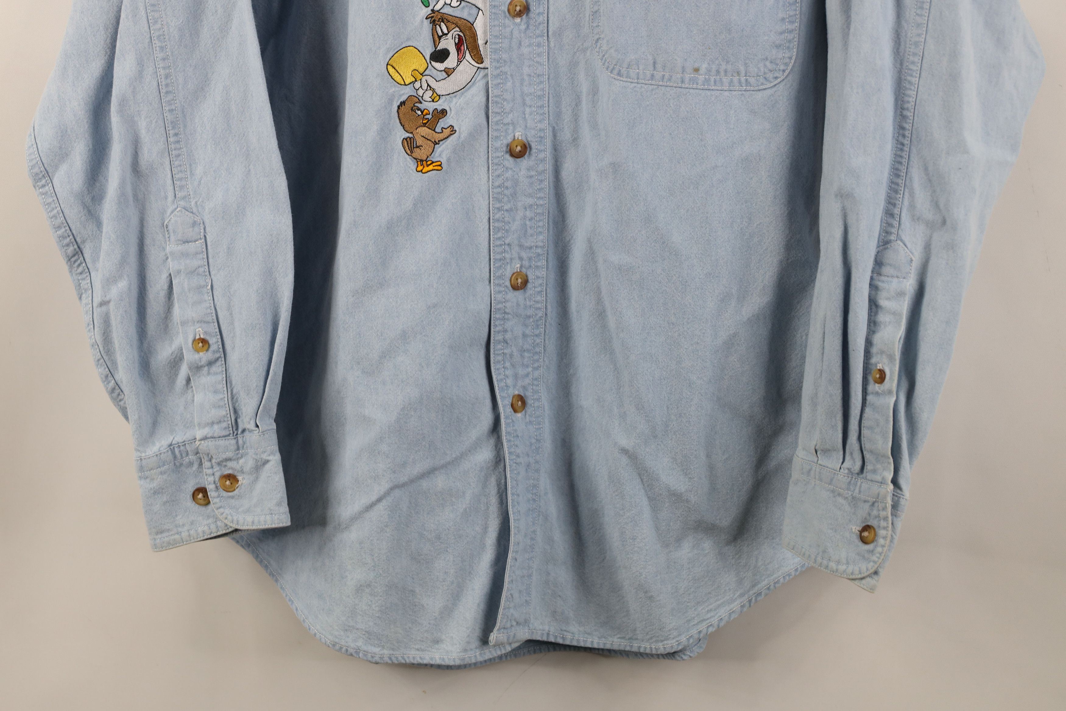 Vintage Vintage 90s Looney Tunes Egghead Jr Denim Button Shirt Size US S / EU 44-46 / 1 - 3 Thumbnail