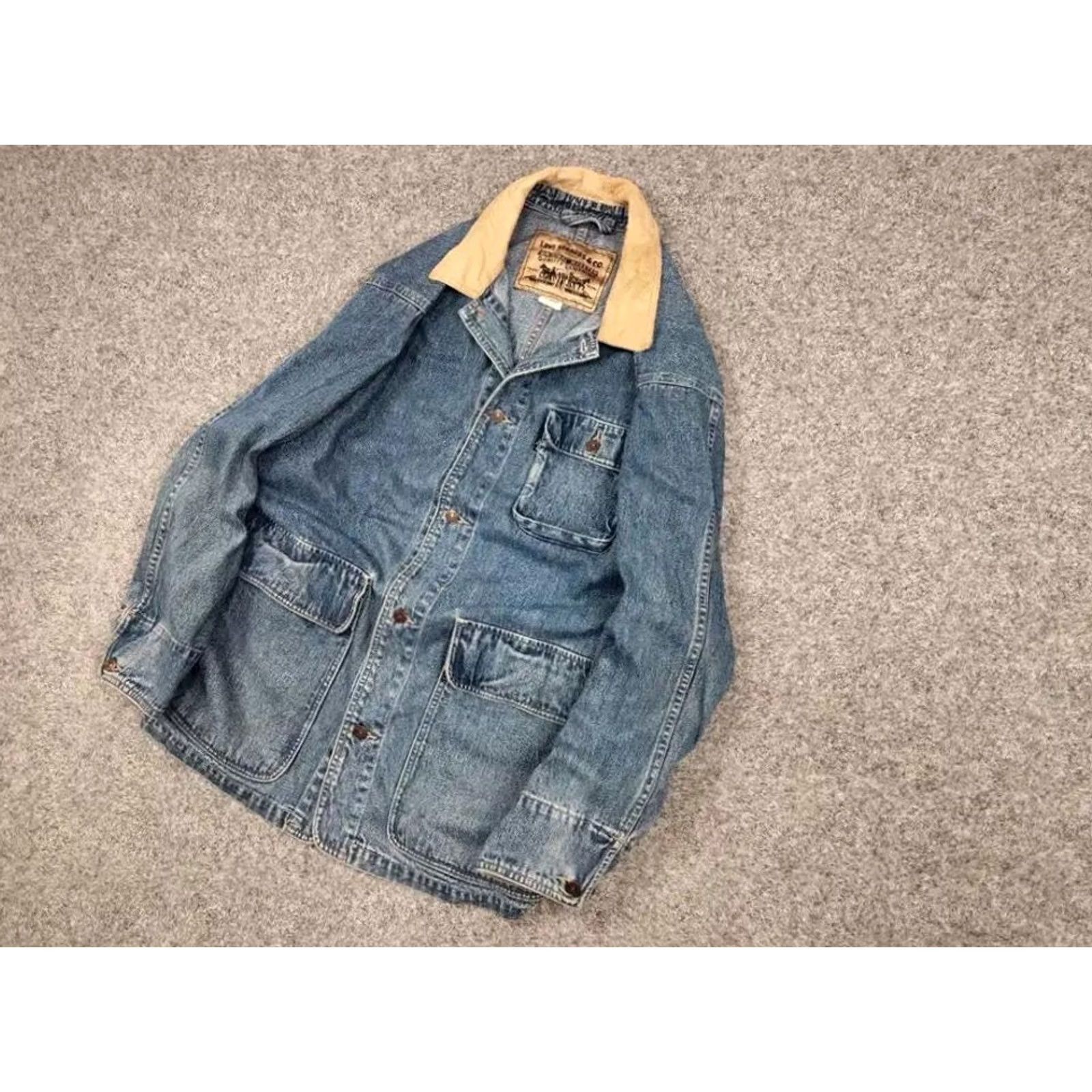 Levi's VINTAGE Levi's Coverall Denim Jacket XL Blue 90s Vintage Style Workwear Mens Jacket Size US 36 / EU 52 - 2 Thumbnail