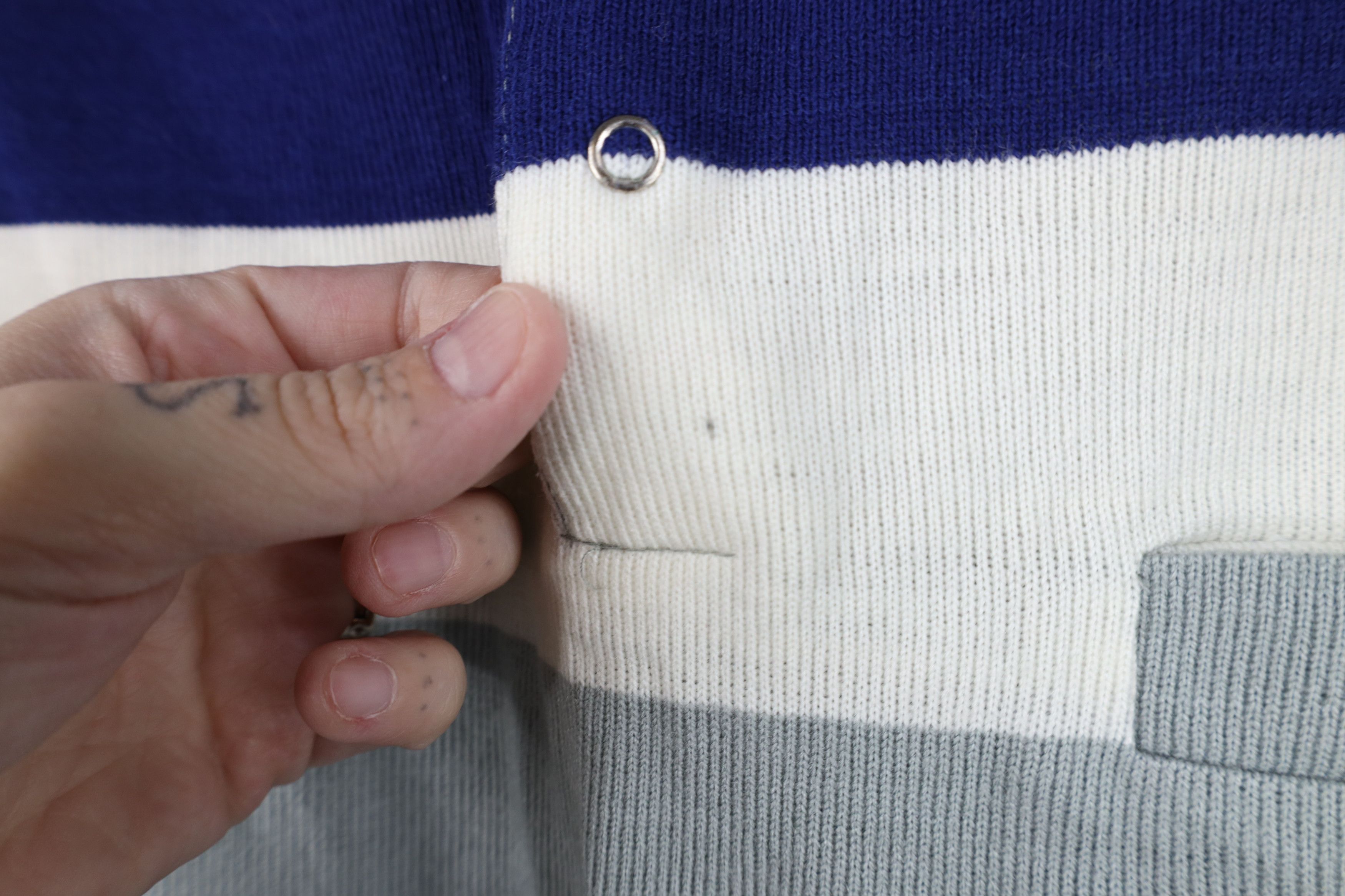 Vintage Vintage 70s Streetwear Block Knit Collared Polo Sweater Size US M / EU 48-50 / 2 - 5 Thumbnail