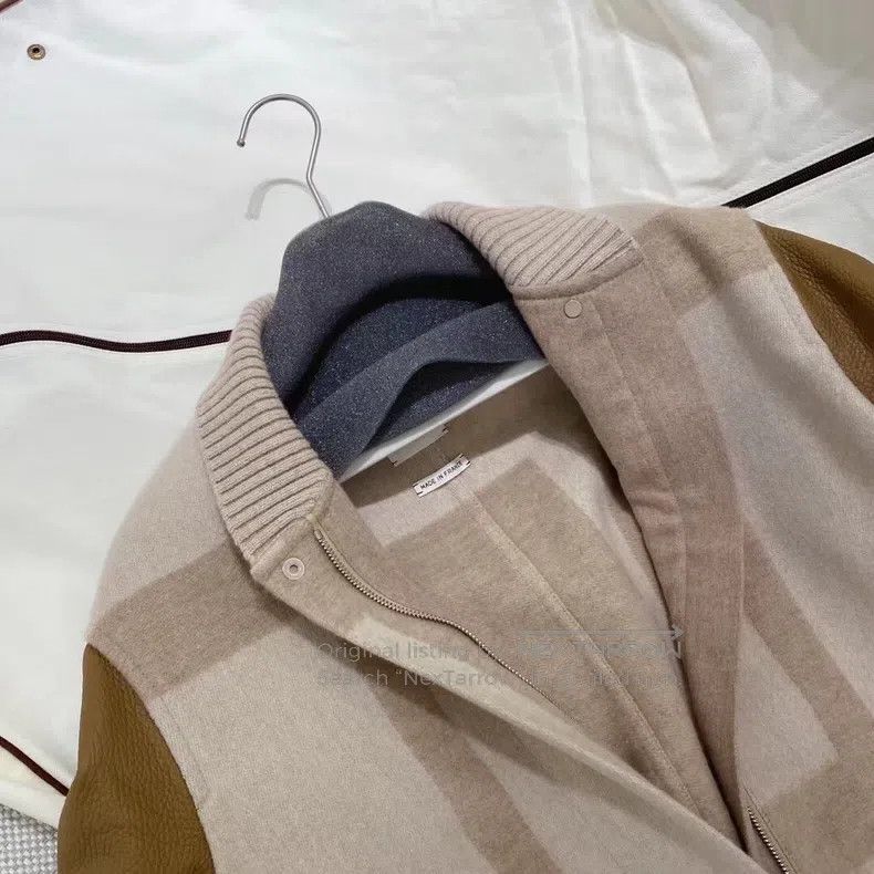 Hermes Hermes Leather Sleeve Tweed Coat Size XS / US 0-2 / IT 36-38 - 5 Thumbnail