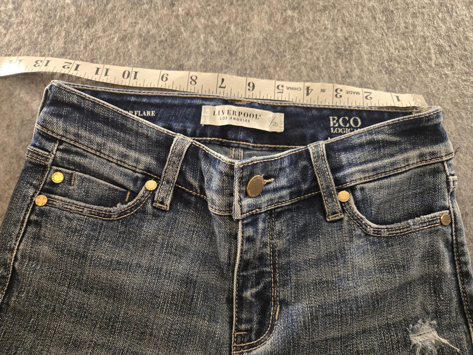 Other Liverpool Hannah High-Rise Cropped Flare Jeans Distressed Size 25" / US 0 / IT 36 - 4 Thumbnail