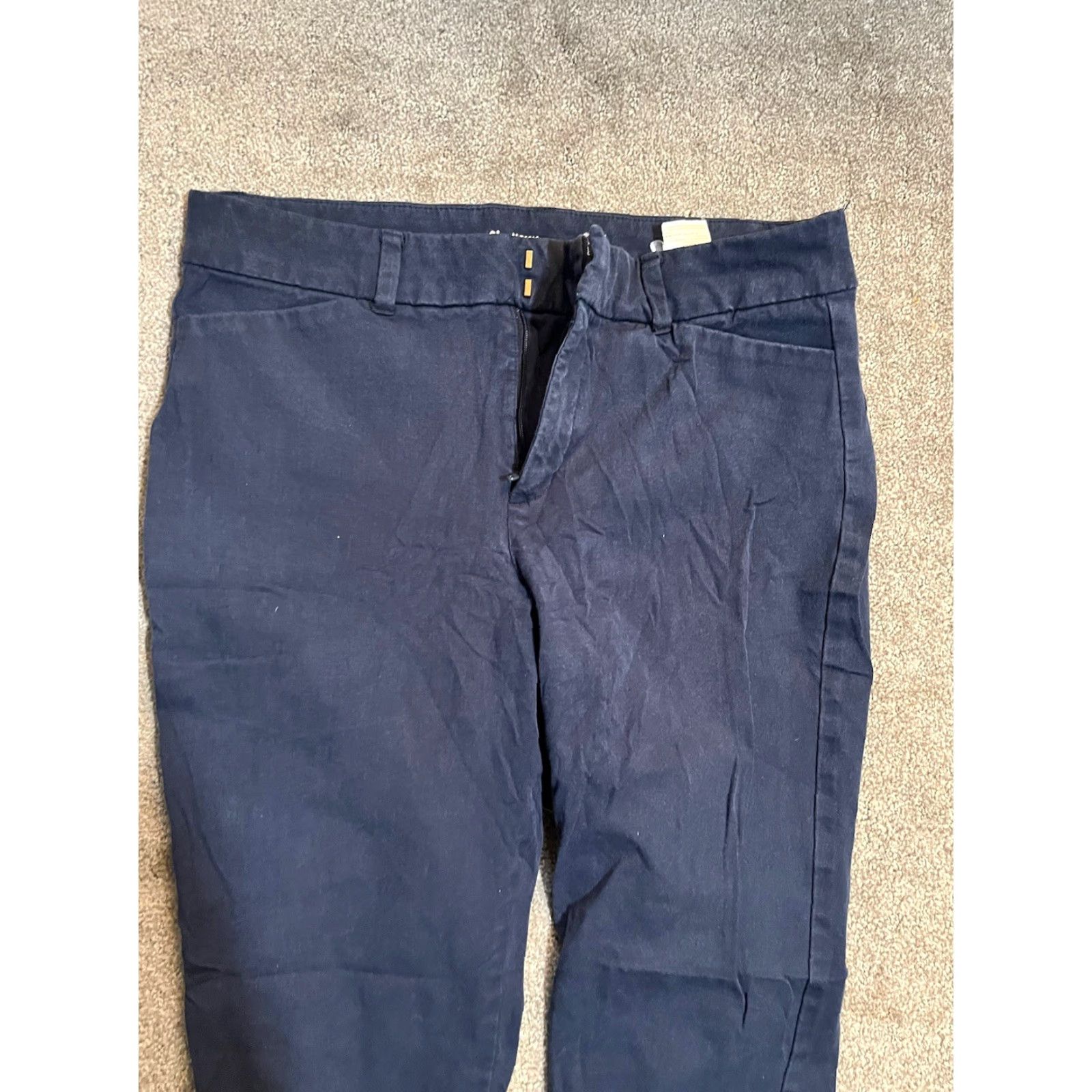 Old Navy Old Navy Pants Women Size 8 Navy Blue High Rise Pixie Solid Slim Crop Pockets Ankle Size 38" / US 16 / IT 52 - 2 Thumbnail