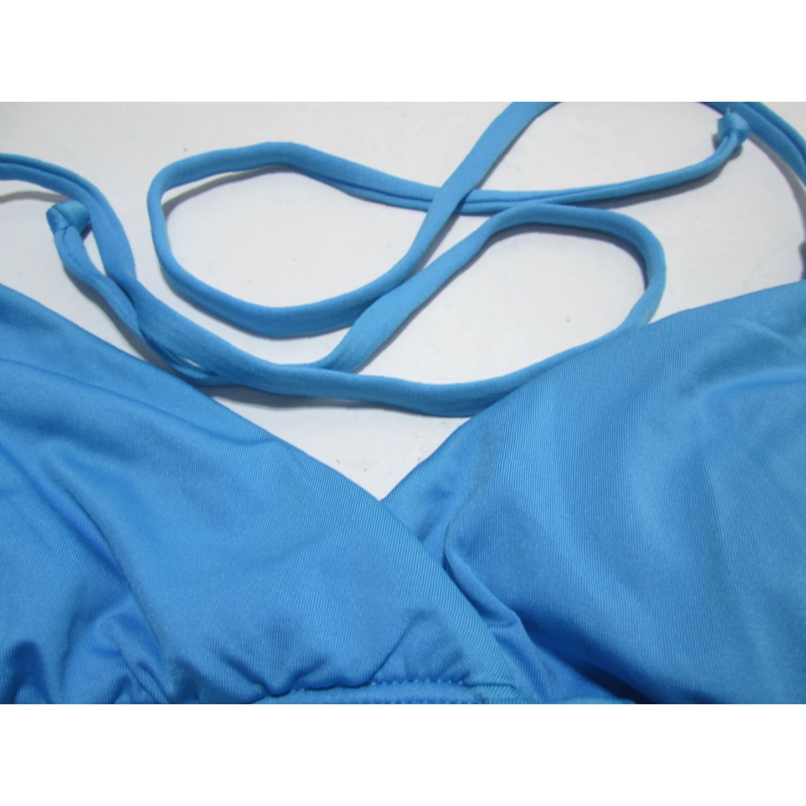 Mossimo Mossimo Womens Bikini Top Blue Bralette Lined Halter Swim Beachwear Size M Size M / US 6-8 / IT 42-44 - 4 Thumbnail