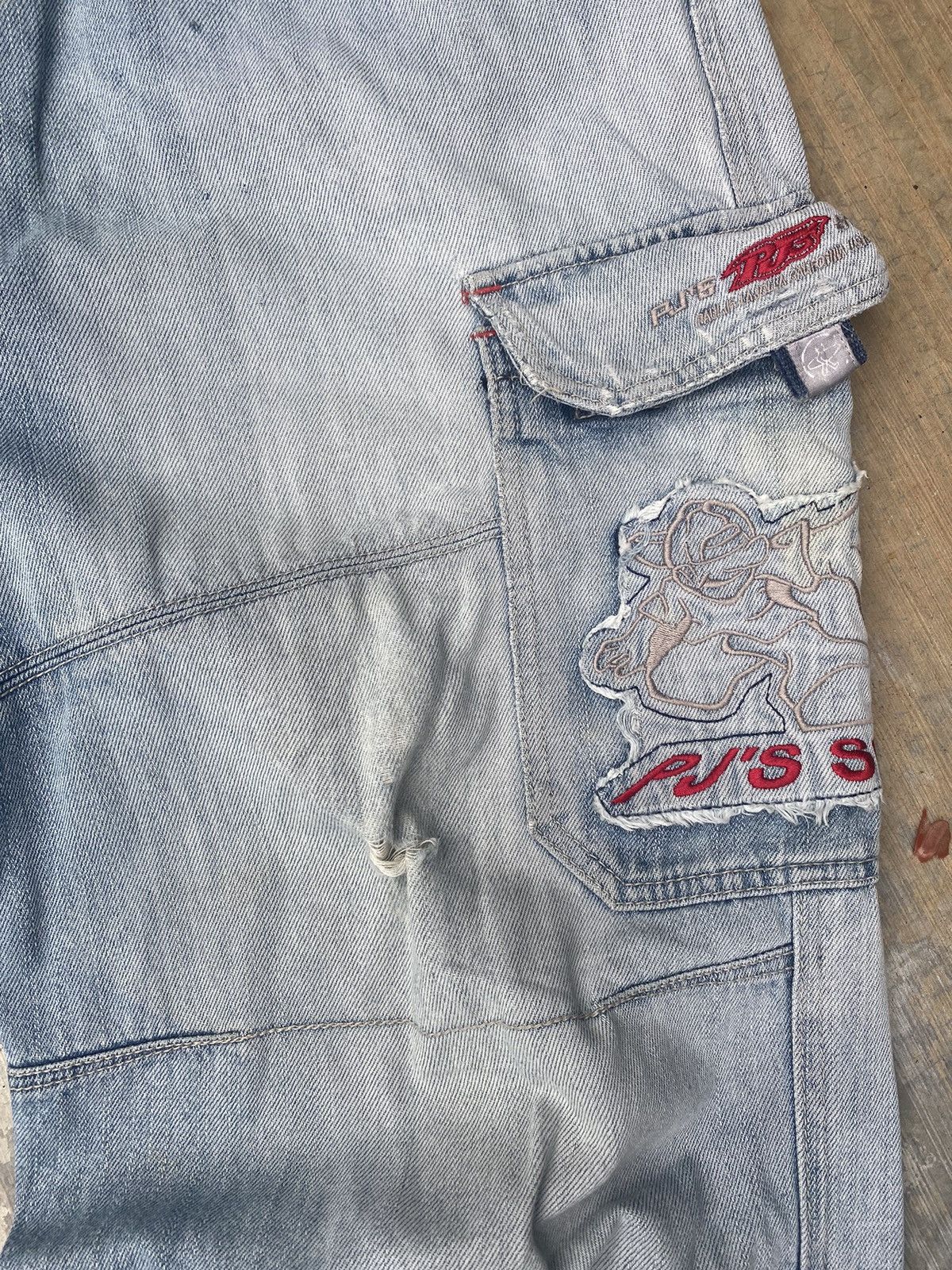 Vintage Distressed Pj’s Surf Baggy Cargo Denim Size US 31 - 9 Thumbnail