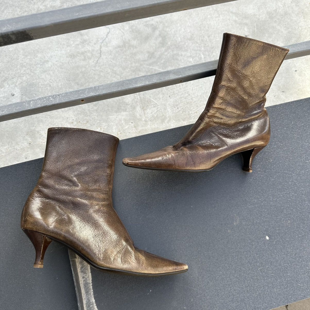 Y/Project Luxury Bally Heels Leather Shoes Y2K Old Money 00s USA Size US 8 / IT 38 - 3 Thumbnail