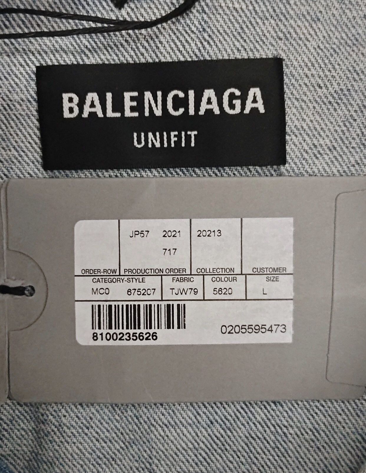 Balenciaga Balenciaga Scissors Pattern Embroidered Collar Denim Coat Size US L / EU 52-54 / 3 - 4 Thumbnail