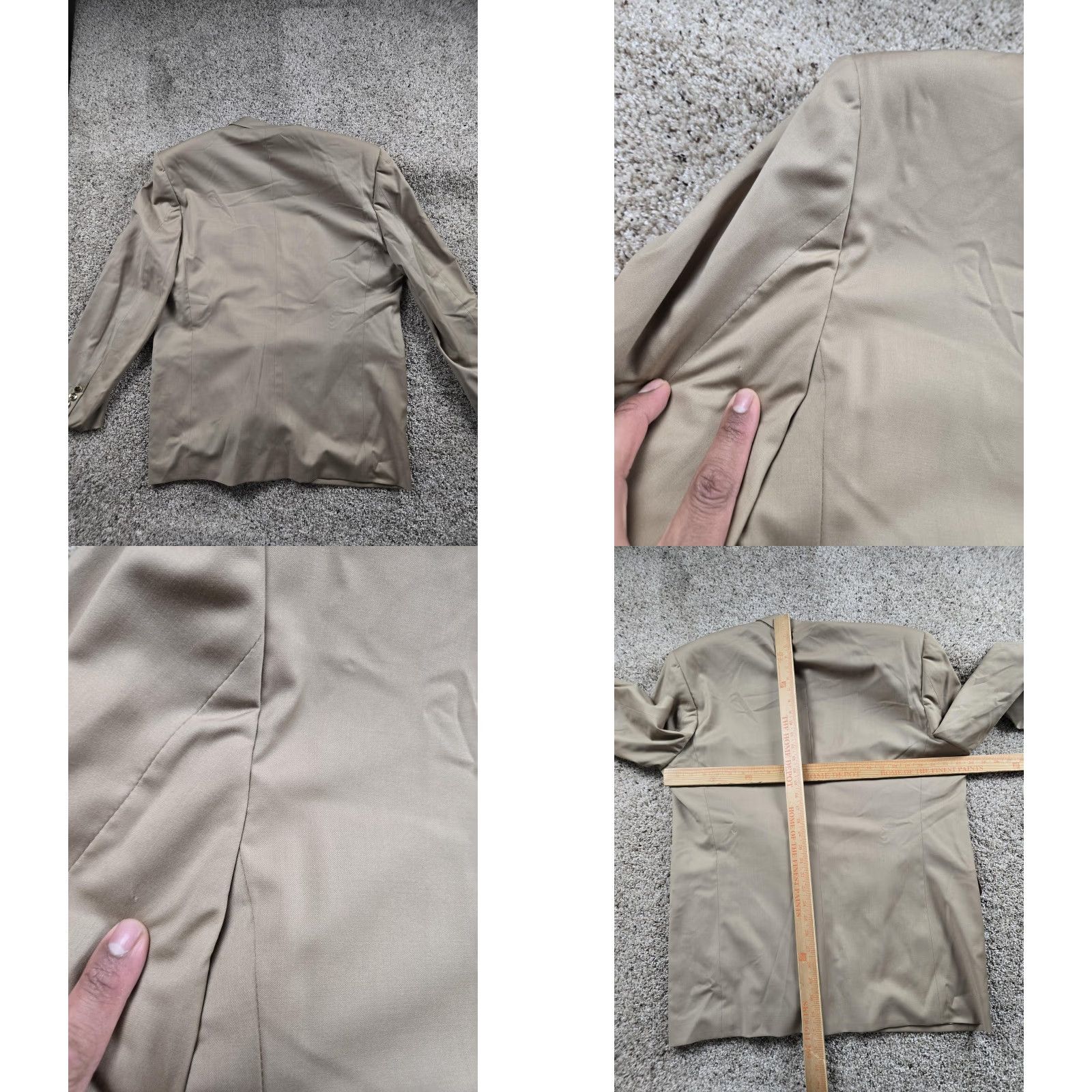 Loro Piana VINTAGE Urbis Blazer 46R Wool Double-Breasted Peak Lapel Gold Button Men’s Navy/Beige 2 Piece Black? Size 46R - 10 Thumbnail