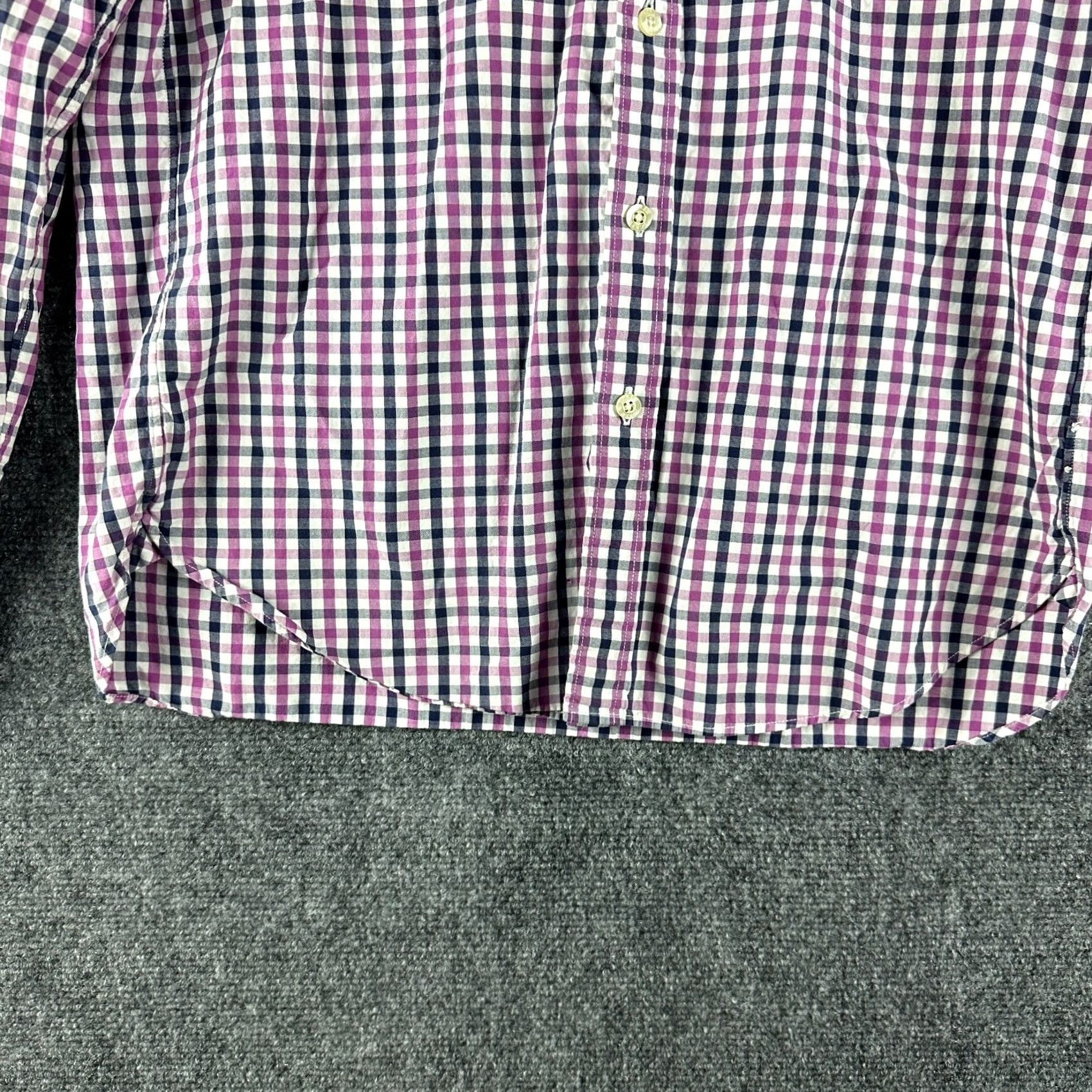 J.Crew J.CREW Shirt Mens Medium Slim Fit Purple Blue Check Cotton Button Down Pocket Size US M / EU 48-50 / 2 - 3 Thumbnail