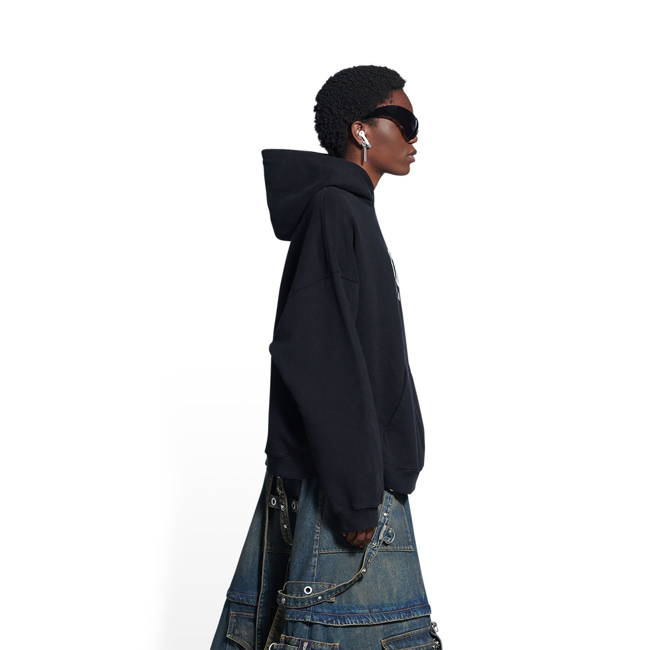Balenciaga o1s1wg110225 Cities Paris Hoodie Wide Fit in Black Size S / US 4 / IT 40 - 4 Thumbnail
