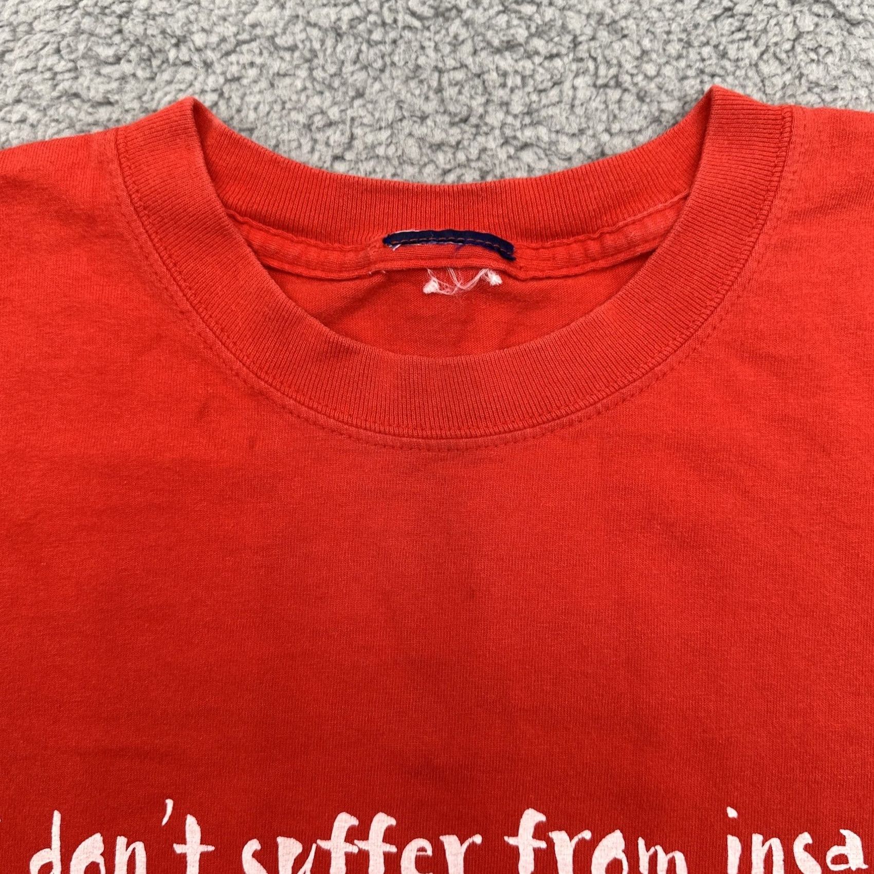 Vintage VINTAGE 2XL Red T Shirt Mens Don’t Suffer From Insanity Enjoy It 90s Funny Tee Shirt Crew Neck Short Sleeve Cotton Knit Size US XXL / EU 58 / 5 - 6 Thumbnail