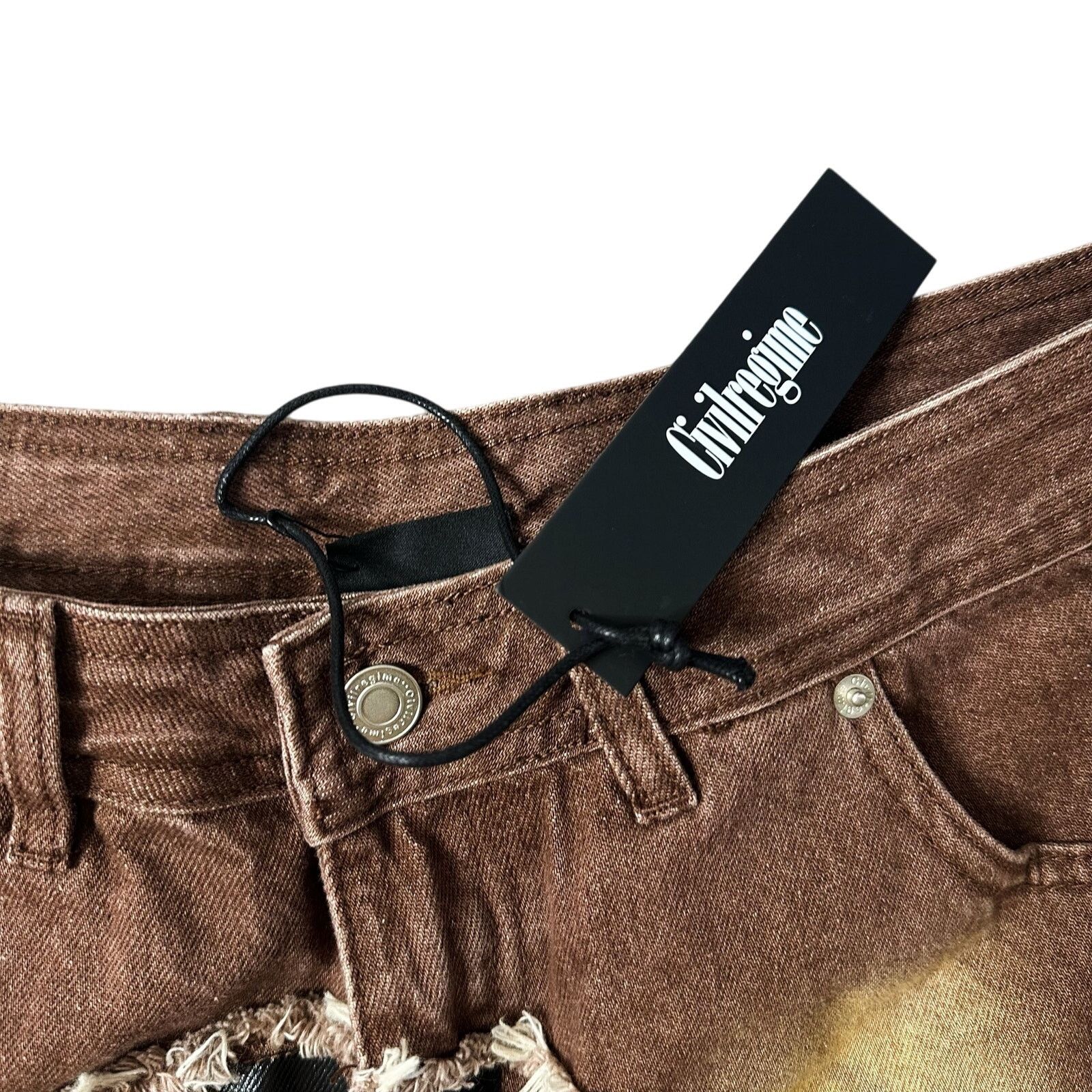 Civil Regime Civil Regime NWT RARE Brown Denim Shorts Logo Spellout Size US 32 / EU 48 - 9 Thumbnail