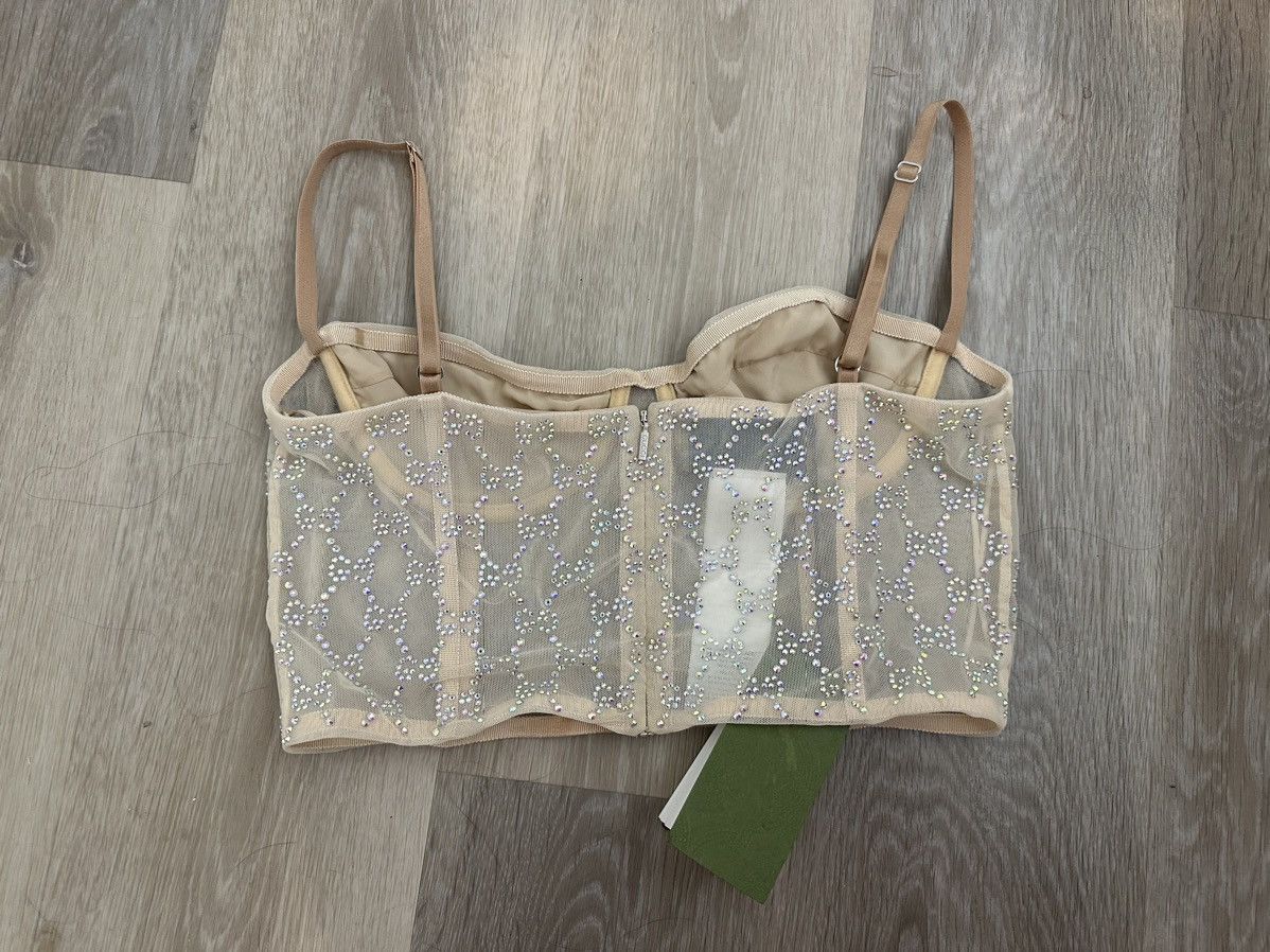 Gucci Gucci crystal monogram bustier top Size L / US 10 / IT 46 - 4 Thumbnail