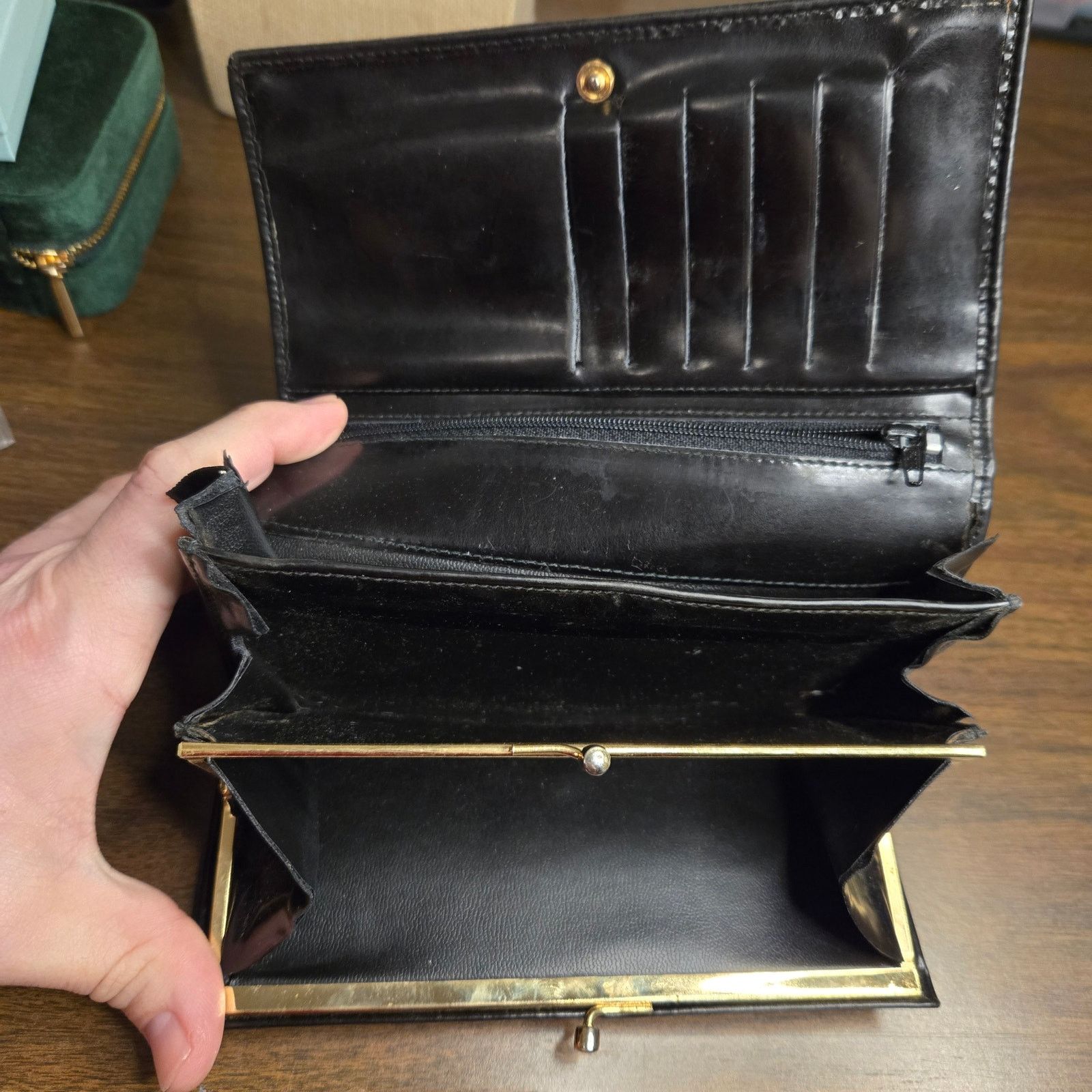 Firenze Vintage Simone Firenze Black Leather Wallet Handmade Italy Size ONE SIZE - 8 Thumbnail