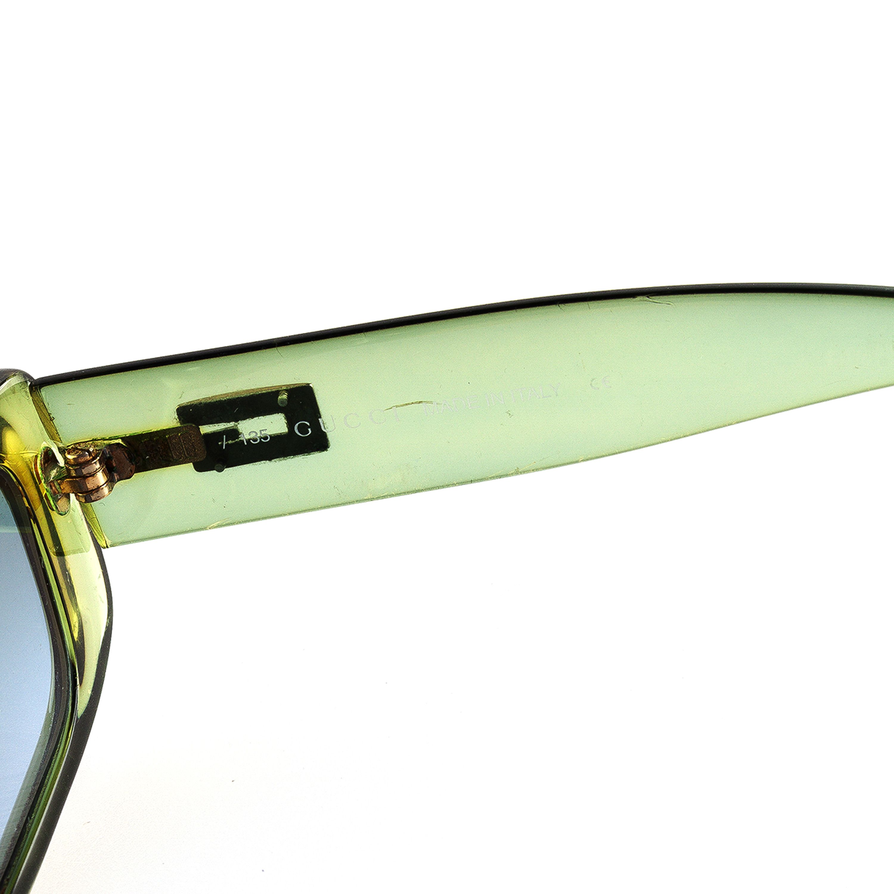 Gucci GG 2409 Green Acetate Rectangle Sunglasses