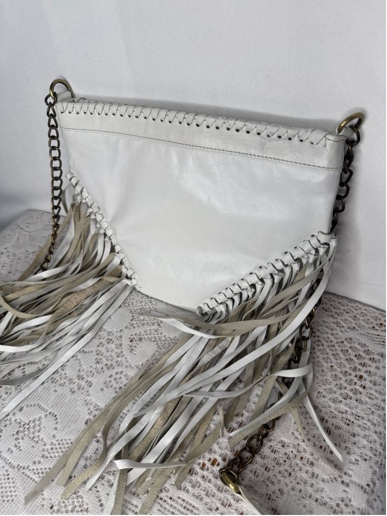 Other RAJ Imports R.A.J. white leather fringe tassel crossbody bag Size ONE SIZE - 4 Thumbnail