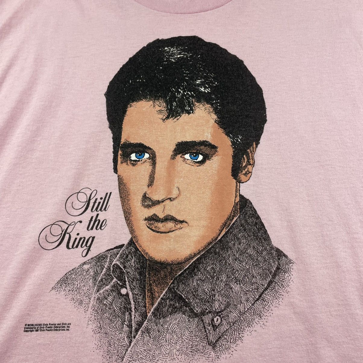 Band Tees × Vintage VTG 80’s 1987 Elvis Presley “ Still The King” Print Shirt Size US L / EU 52-54 / 3 - 3 Thumbnail
