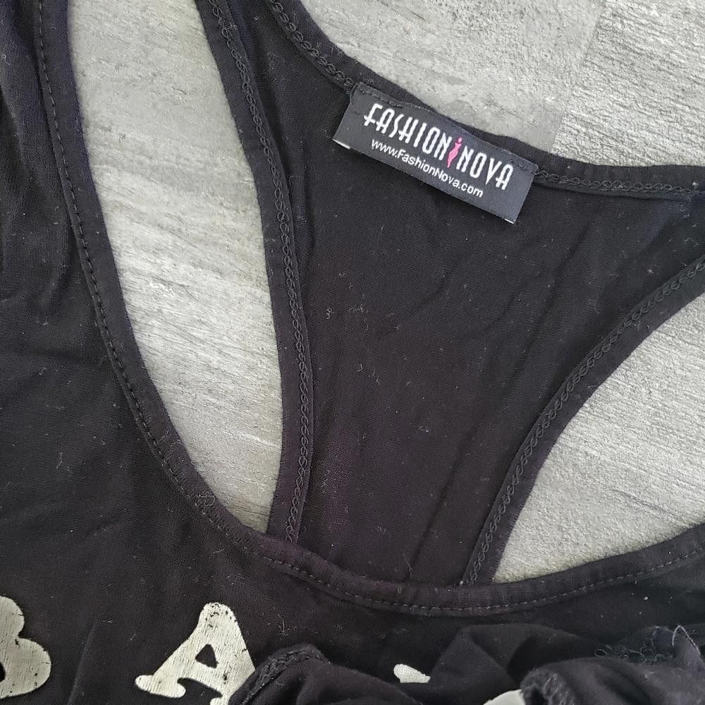 Fashion Nova Black Babe Squad FN Muscle Tank Size L / US 10 / IT 46 - 3 Thumbnail