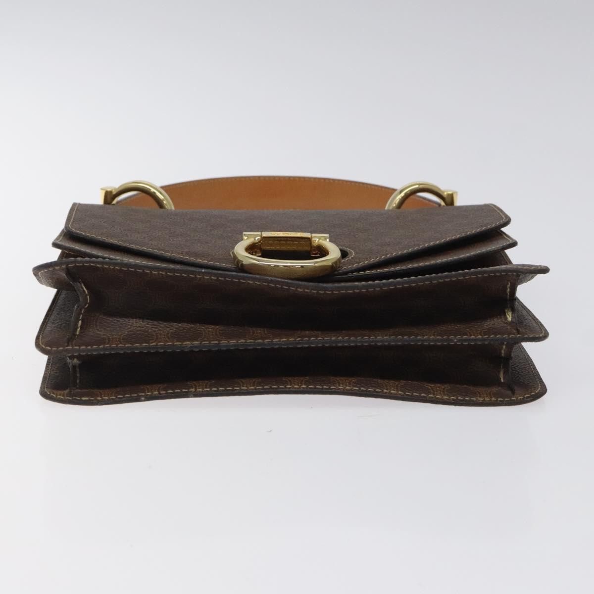Celine CELINE Macadam Canvas Hand Bag Pvc Leather Brown Gold Size ONE SIZE - 9 Thumbnail