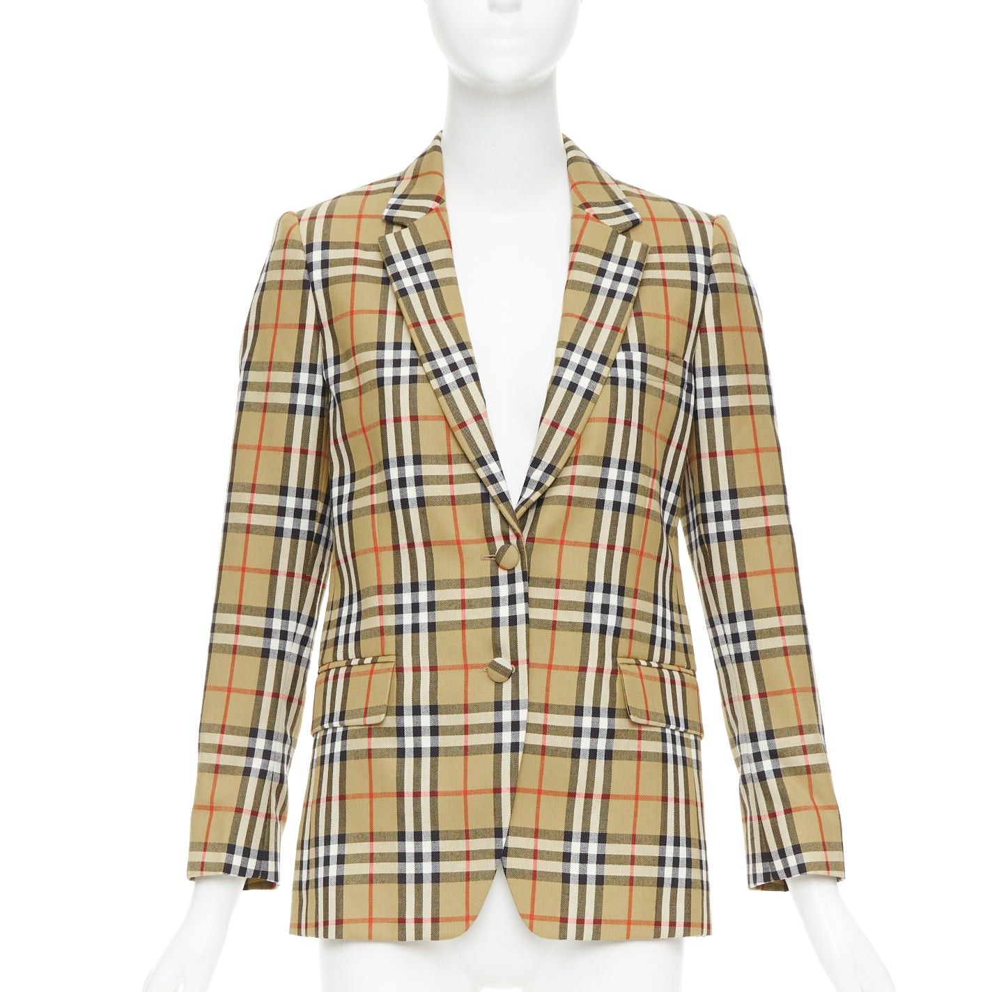Burberry BURBERRY 100% wool brown House Check single breasted blazer jacket IT36 XXS Size M / US 6-8 / IT 42-44 - 1 Thumbnail