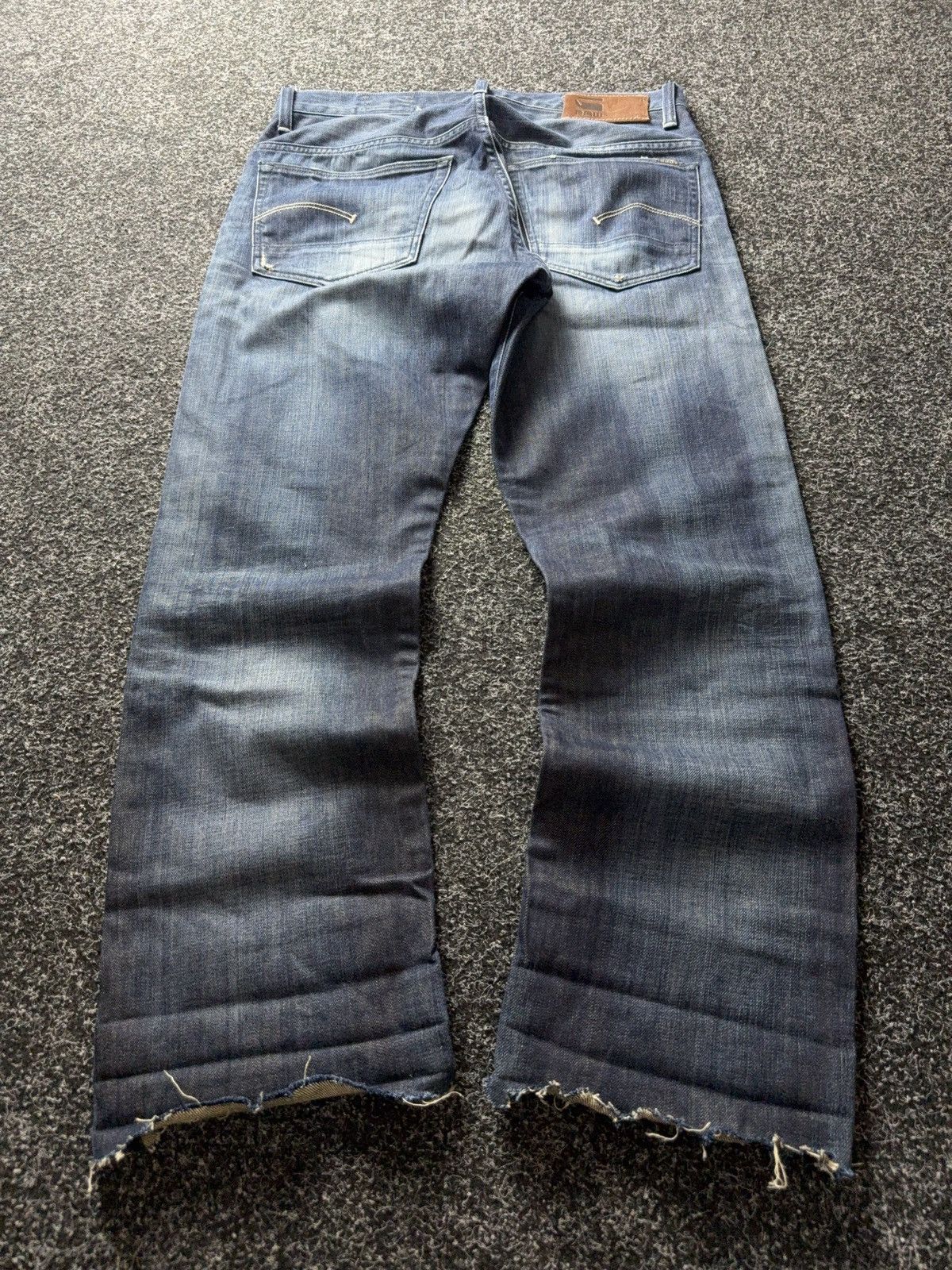 G-Star 00s G-Star 3301 Distressed Raw Hem Y2K SK8 Jeans Fade Denim Size US 32 / EU 48 - 15 Thumbnail