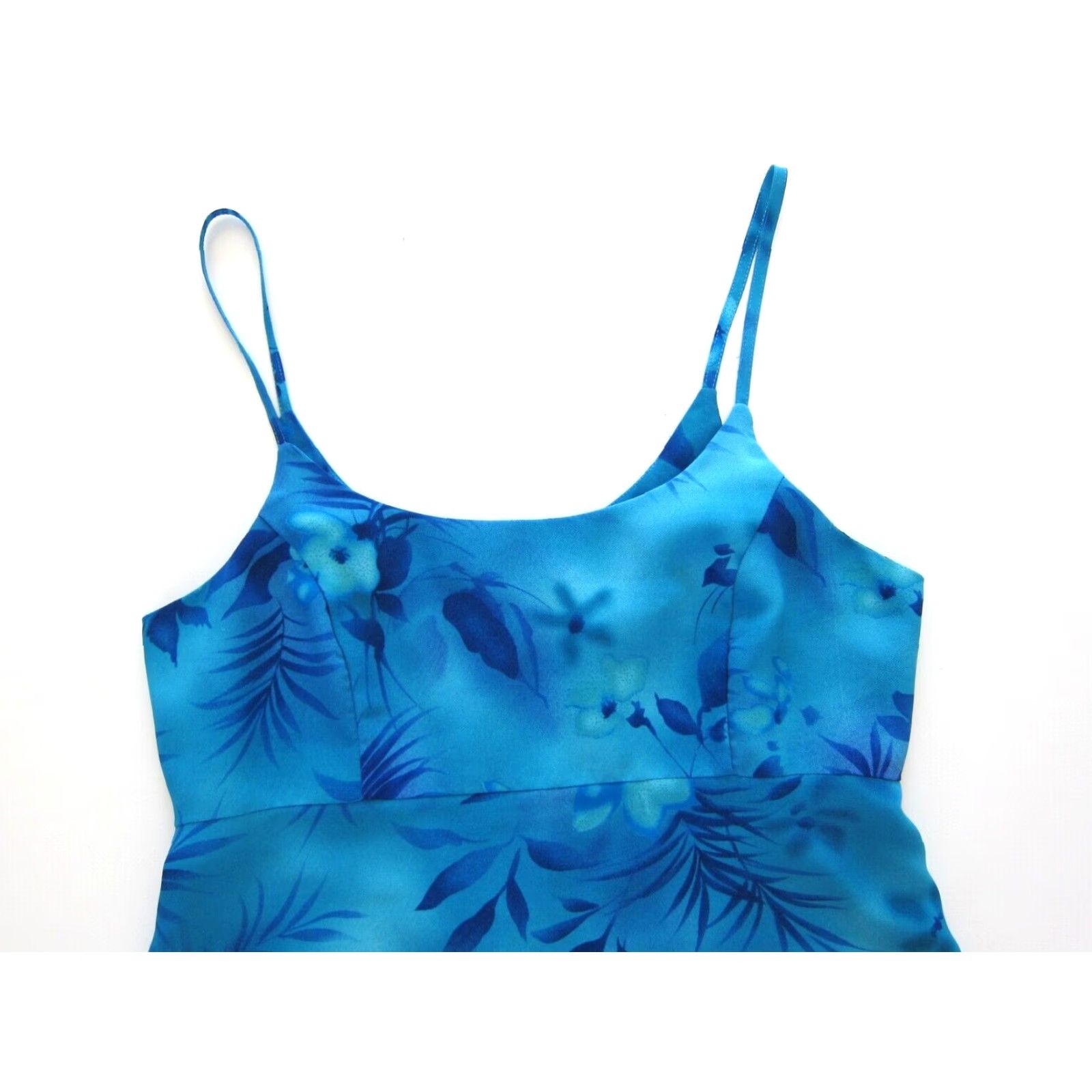 Vintage VINTAGE Connected Apparel Blue Floral Empire Tank Slip Dress Woman 12/Large Size XL / US 12-14 / IT 48-50 - 5 Thumbnail
