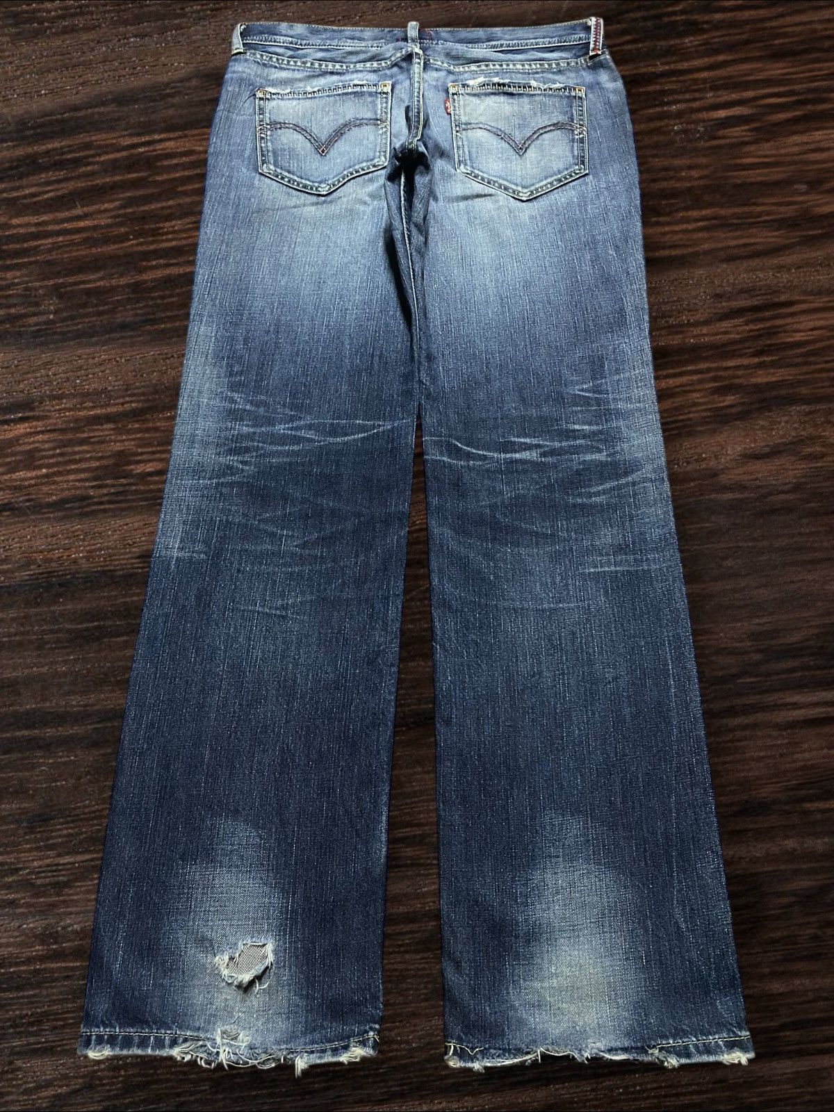 Levi's Vintage Levis Redloop Fade Wash Distressed Loose Jeans Size US 33 - 2 Thumbnail