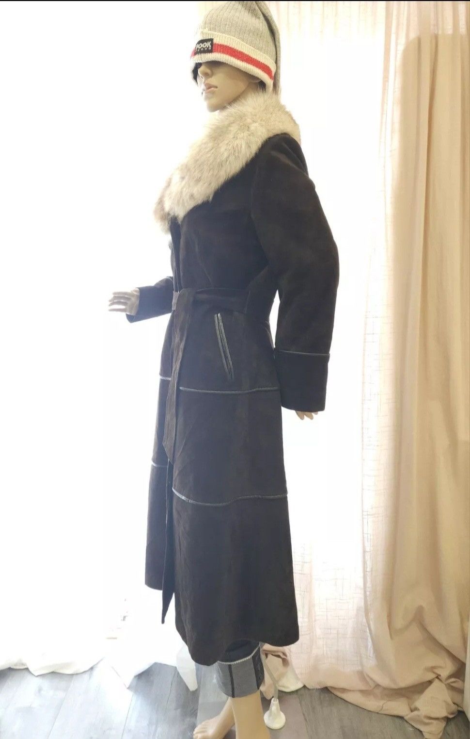 Vintage Vintage Suede Leather Fit-Flare Boho Princess Real Fur Coat Size M / US 6-8 / IT 42-44 - 1 Thumbnail