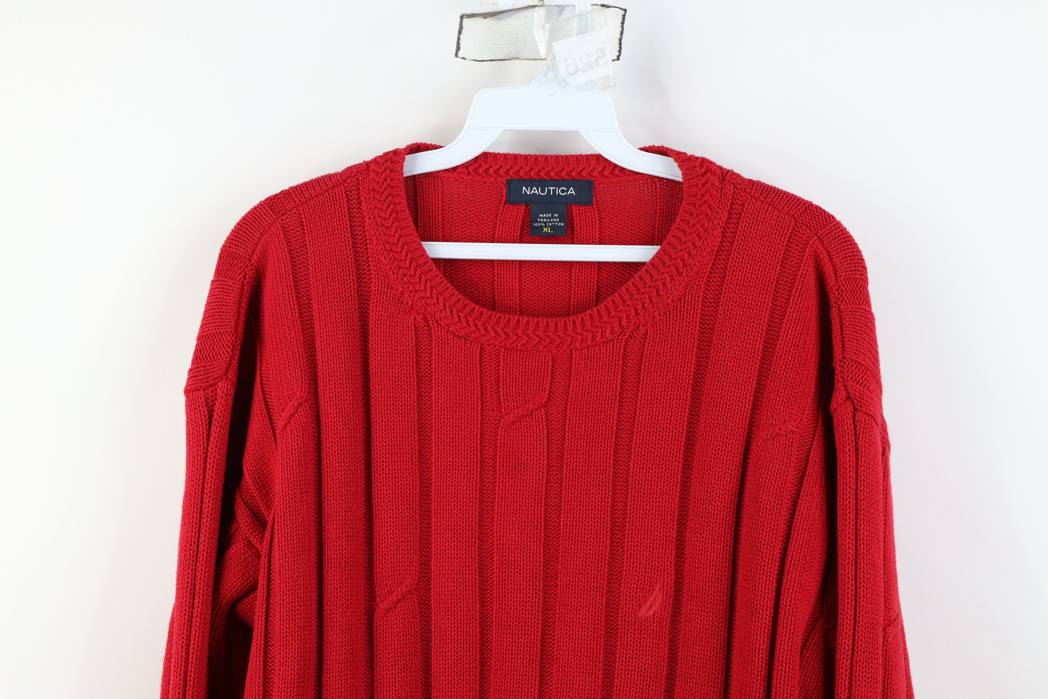 Nautica Vintage 90s Y2K Nautica Cotton Ribbed Knit Crewneck Sweater Size US XL / EU 56 / 4 - 2 Thumbnail