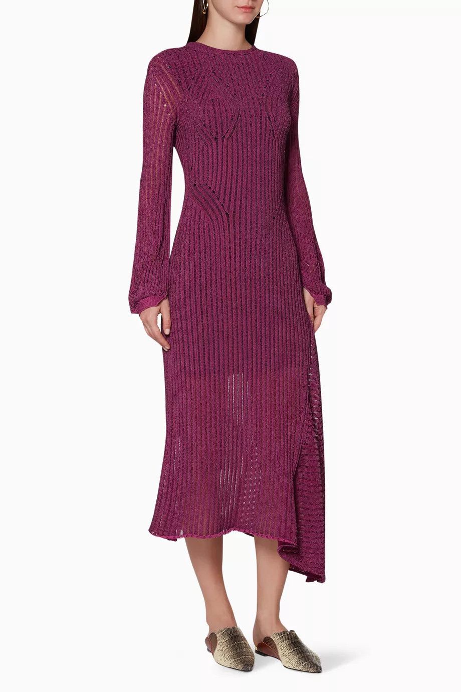 Chloe o1y0825 Midi Dress in Garnet Size S / US 4 / IT 40 - 1 Thumbnail