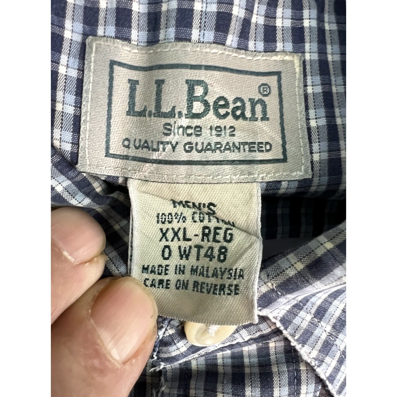 Vintage VINTAGE? No. L.L.Bean Button-Up Shirt Men 2XL Blue Check Work Shirt Long Sleeve Chest Pocket Regular Fit Casual Cotton 2XL Blue Men's Shirt Size US XXL / EU 58 / 5 - 4 Thumbnail