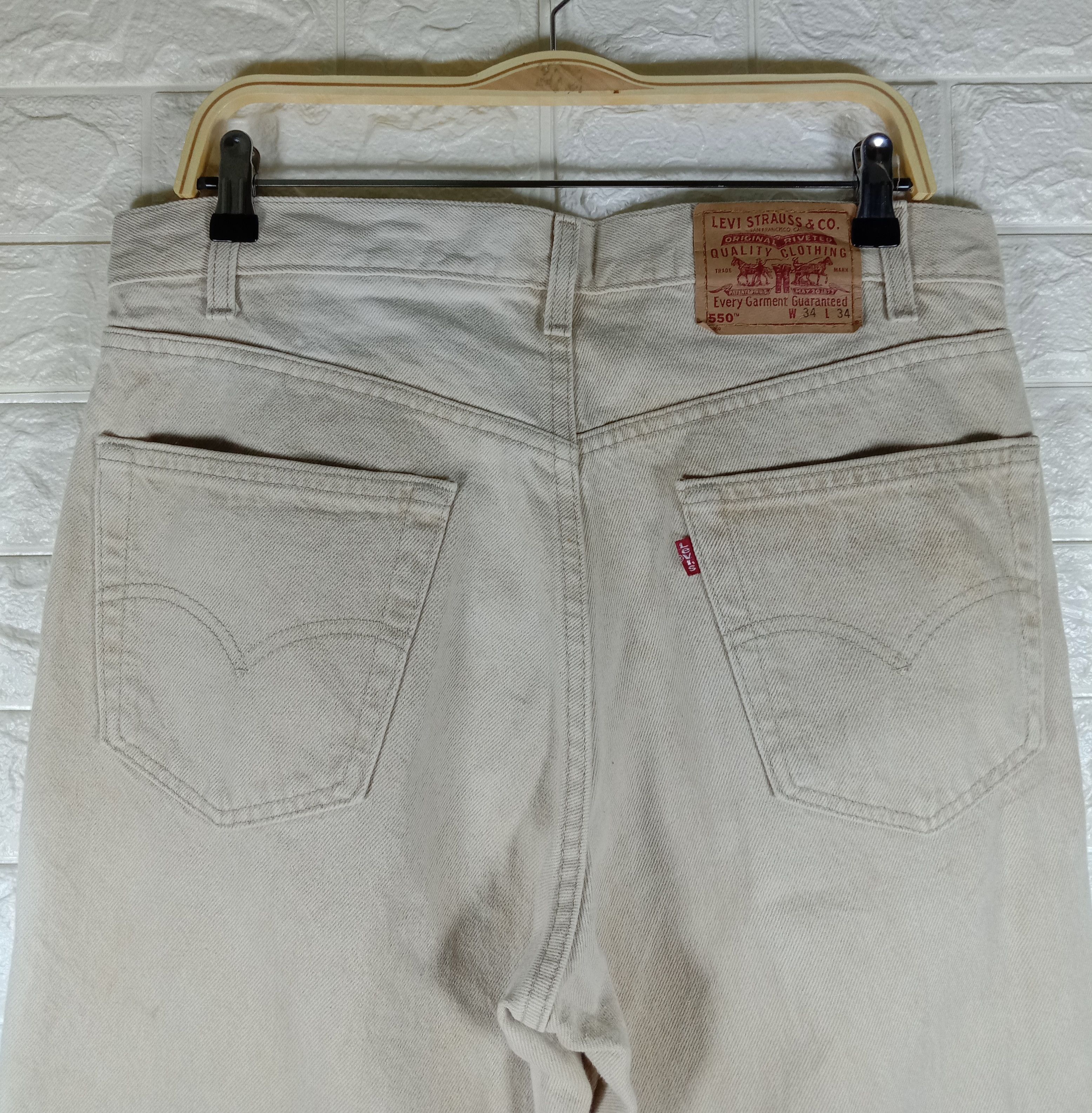 Levi's Vintage 90s Levi's 550 Jeans Faded Khaki Denim Size US 34 / EU 50 - 6 Thumbnail