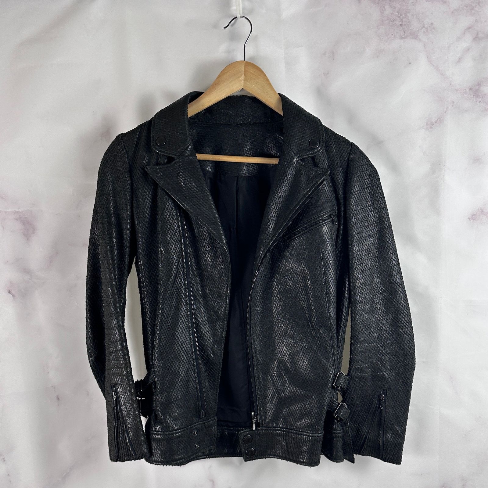 Hysteric Glamour Sheepskin Python Black Leather Riders Jacket Size US M / EU 48-50 / 2 - 1 Thumbnail