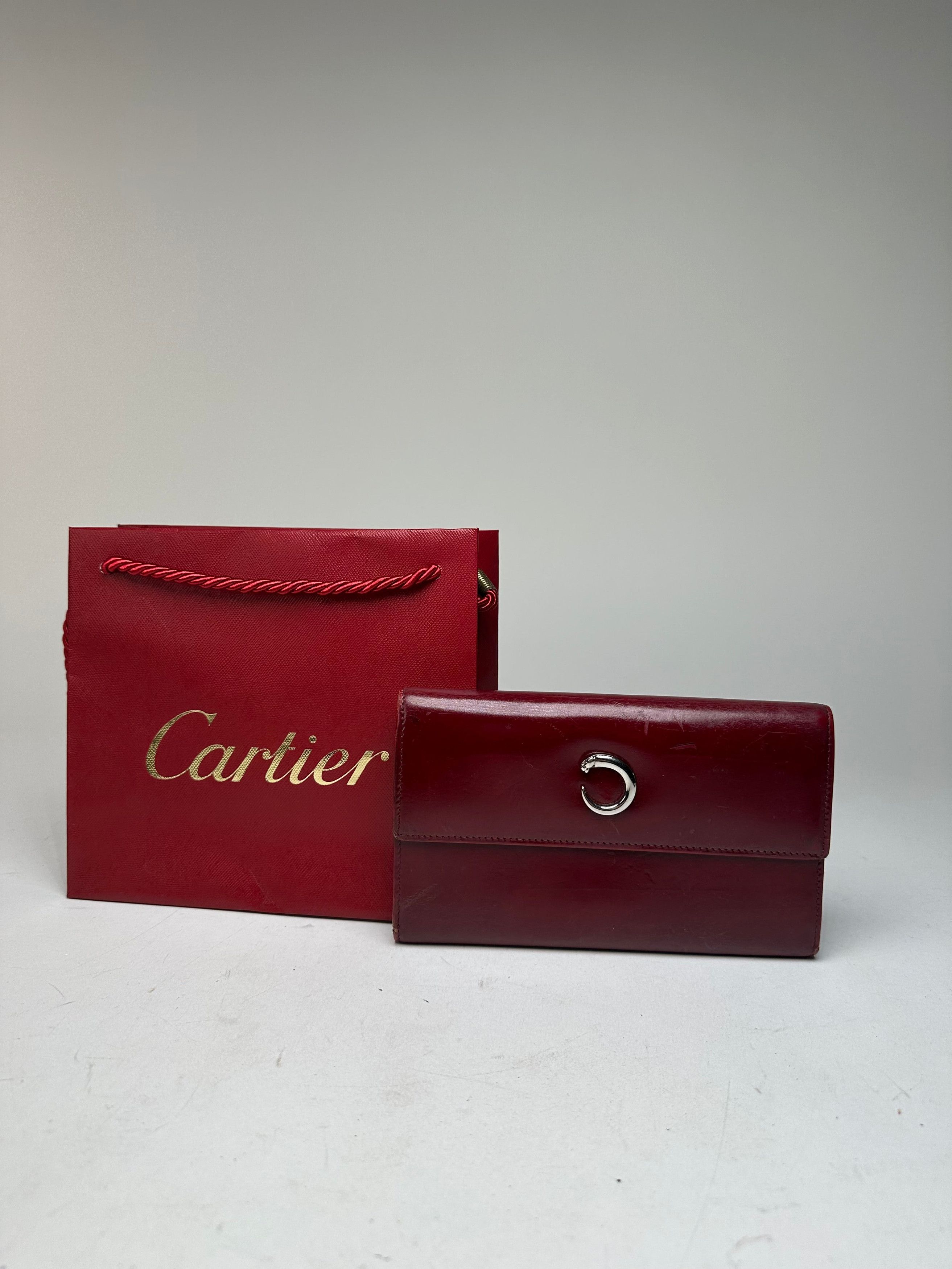 Other Vintage Cartier Panthere Patent Leather Long Wallet burgundy Size ONE SIZE - 1 Thumbnail