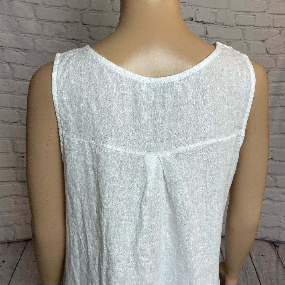 Other NWT New Terzo Millennio White Linen Eyelet Peplum Top Made Size S / US 4 / IT 40 - 9 Thumbnail