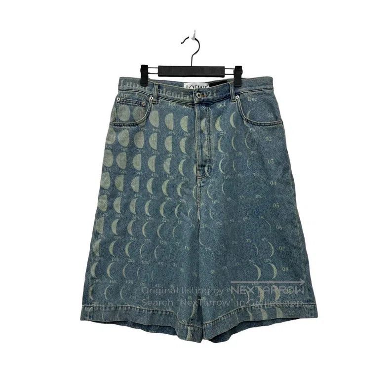 Loewe Moon phase denim shorts