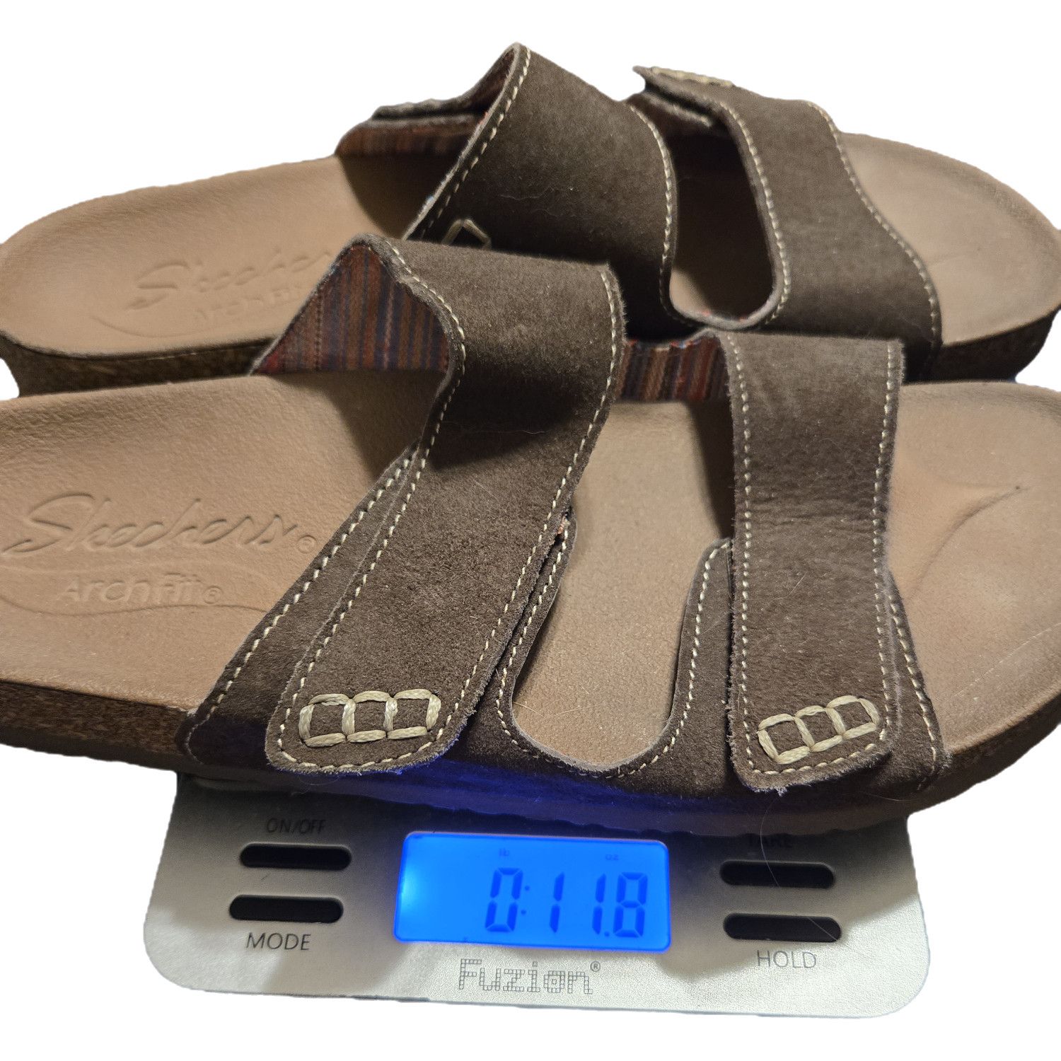 SKECHERS Skechers Arch Fit Brown leather Double Strap Slides 8 sandal Size US 8 / IT 38 - 9 Thumbnail
