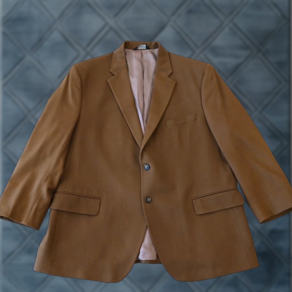 Jos. A. Bank Jos. A. Bank Blazer Mens 48 Brown Wool Cashmere 2 Button Single Vent Notch Lapel Regular Pattern Solid Vintage No Womens Mens Shirts? Size 48R - 1 Thumbnail