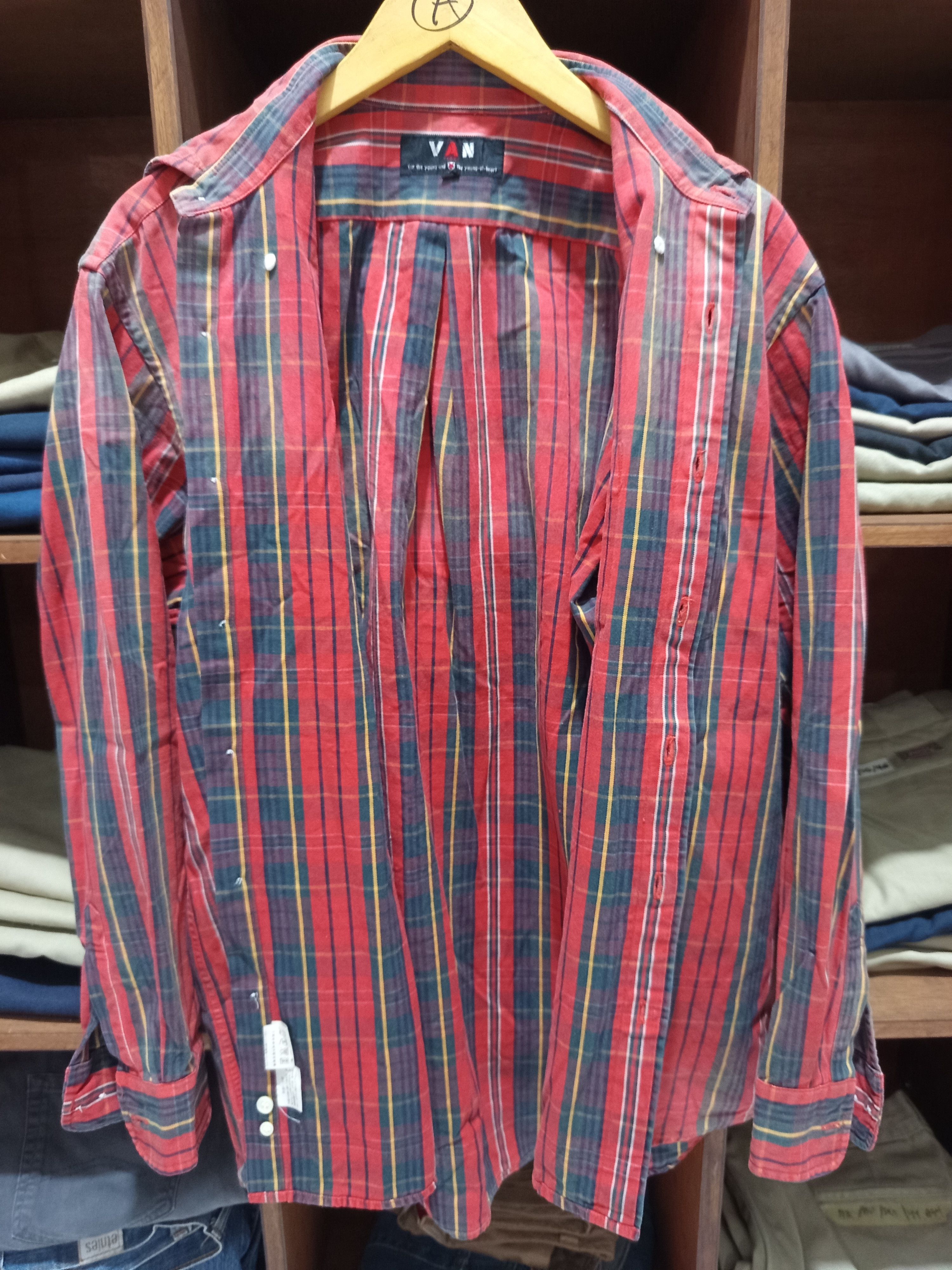 Van VAN Japan Plaid Flannel Shirt Cotton Size L Size US L / EU 52-54 / 3 - 2 Thumbnail