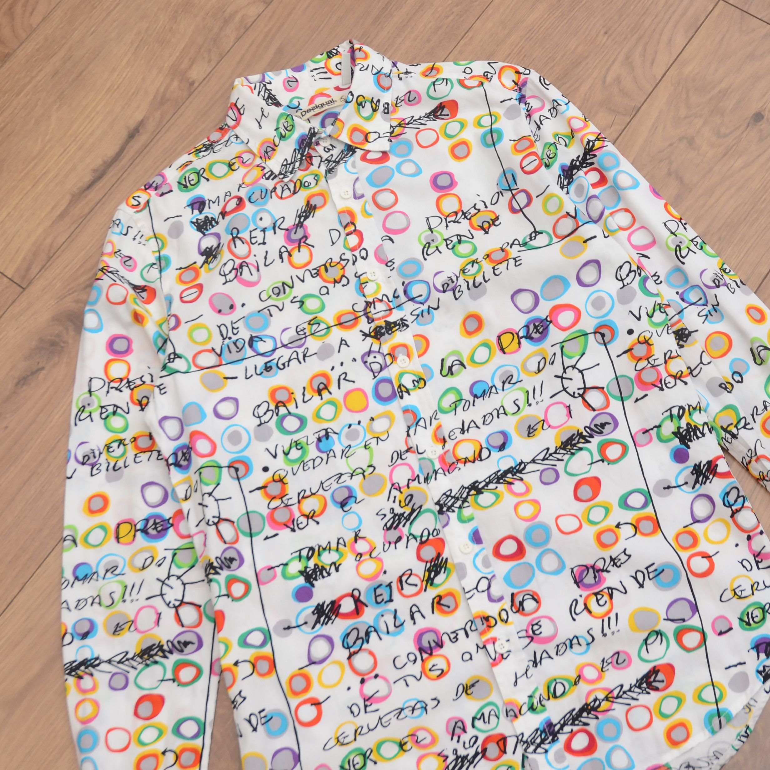 Desigual Desigual Size S Colorful Shirt Regular White Multicolors Size US S / EU 44-46 / 1 - 6 Thumbnail