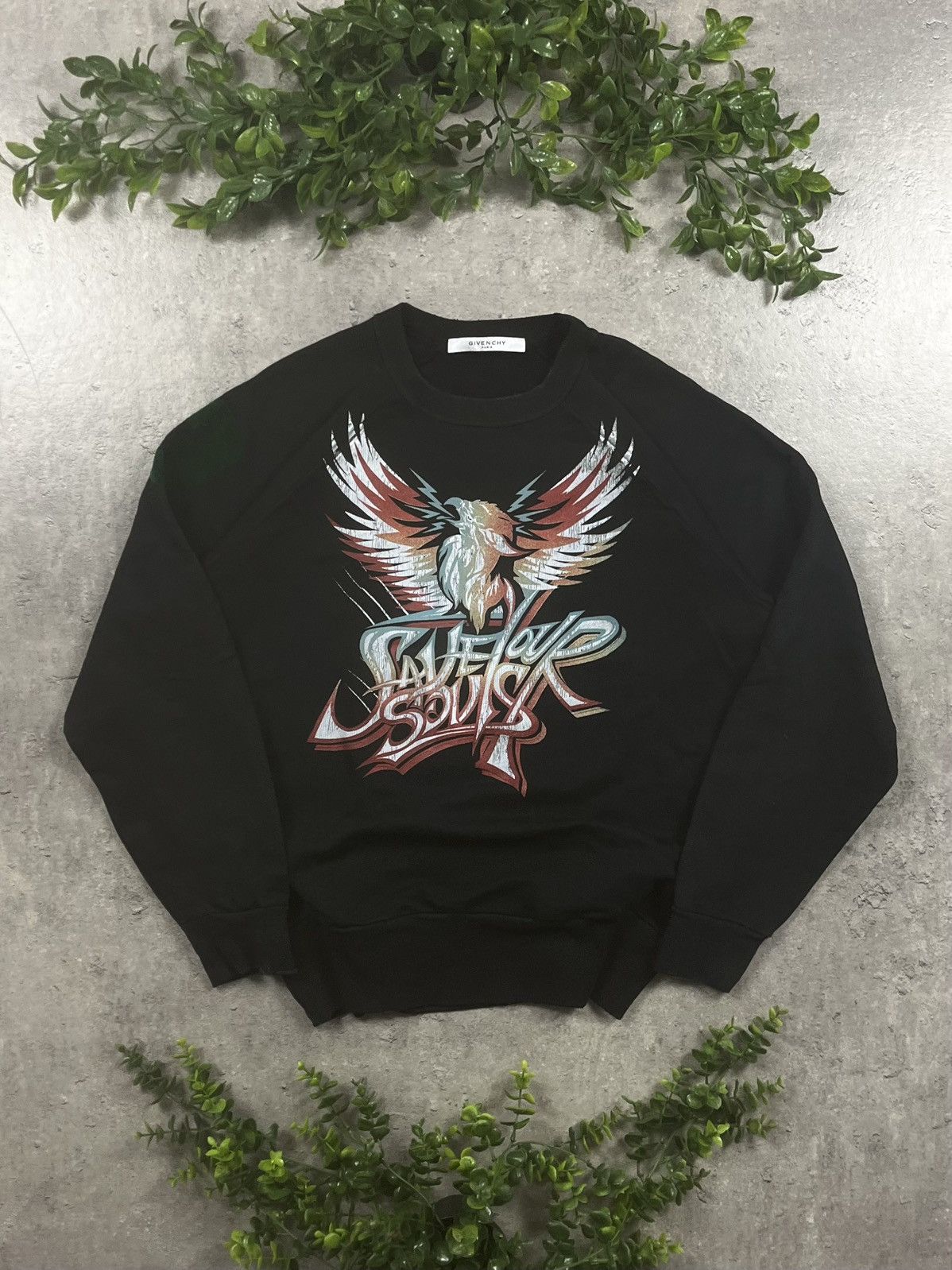 Givenchy Givenchy Save Your Souls Black Graphic Sweatshirt Mens M Size US M / EU 48-50 / 2 - 1 Thumbnail
