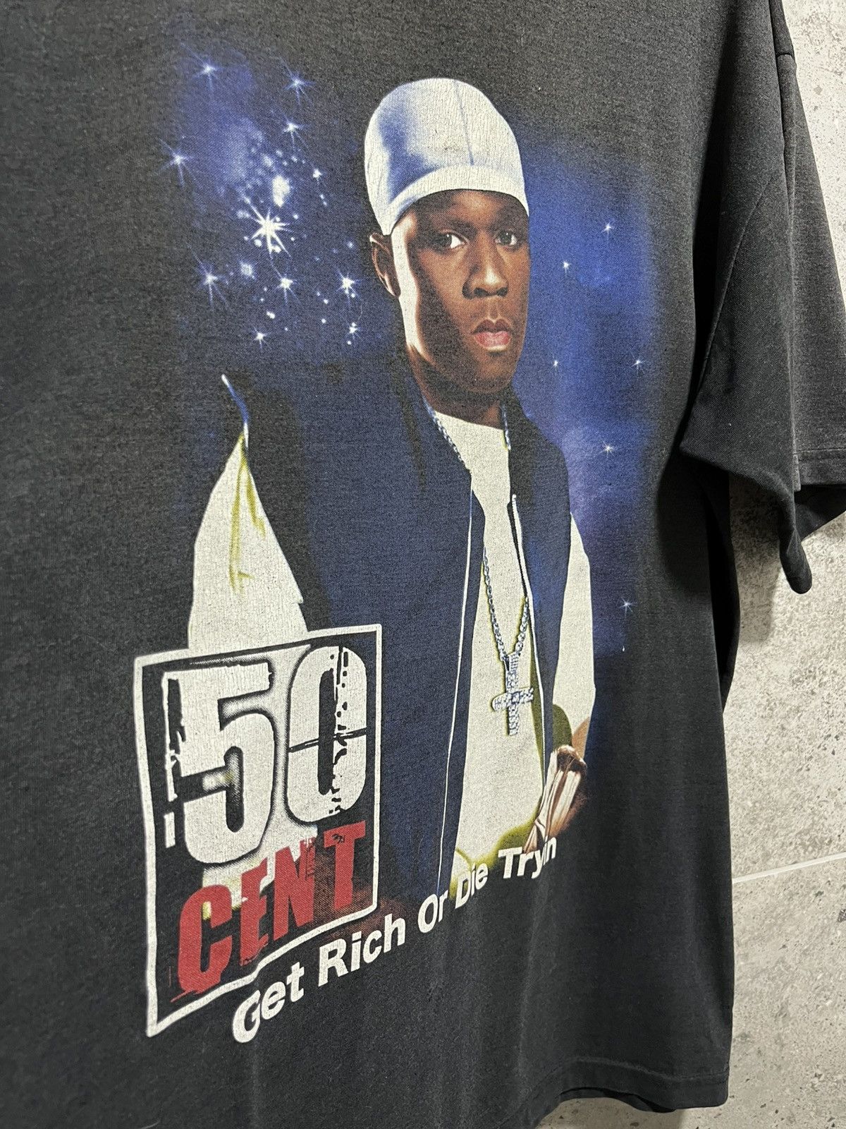 50 Cent × Rap Tees × Vintage Two&two 50 cent Get Rich Or Die Tryn Black Size L Size US L / EU 52-54 / 3 - 5 Thumbnail