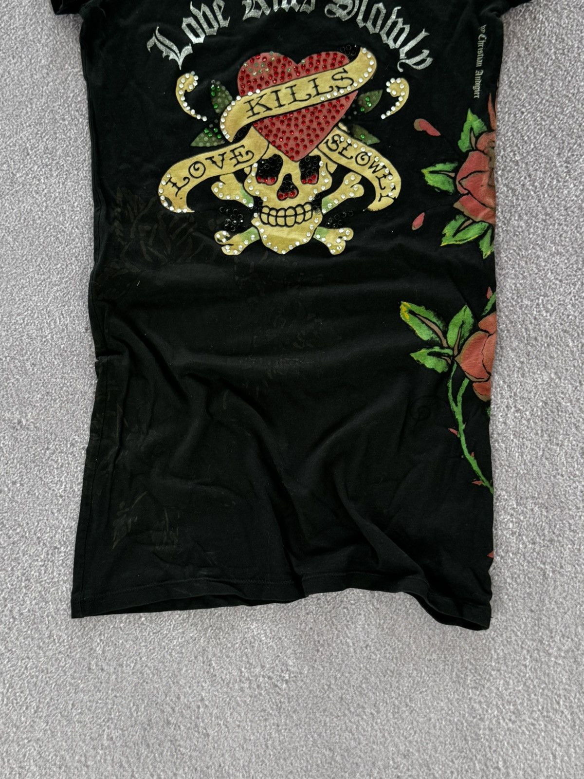 Ed Hardy Ed Hardy Y2K Vintage Tattoo Print Glamour T-Shirt Size M / US 6-8 / IT 42-44 - 3 Thumbnail