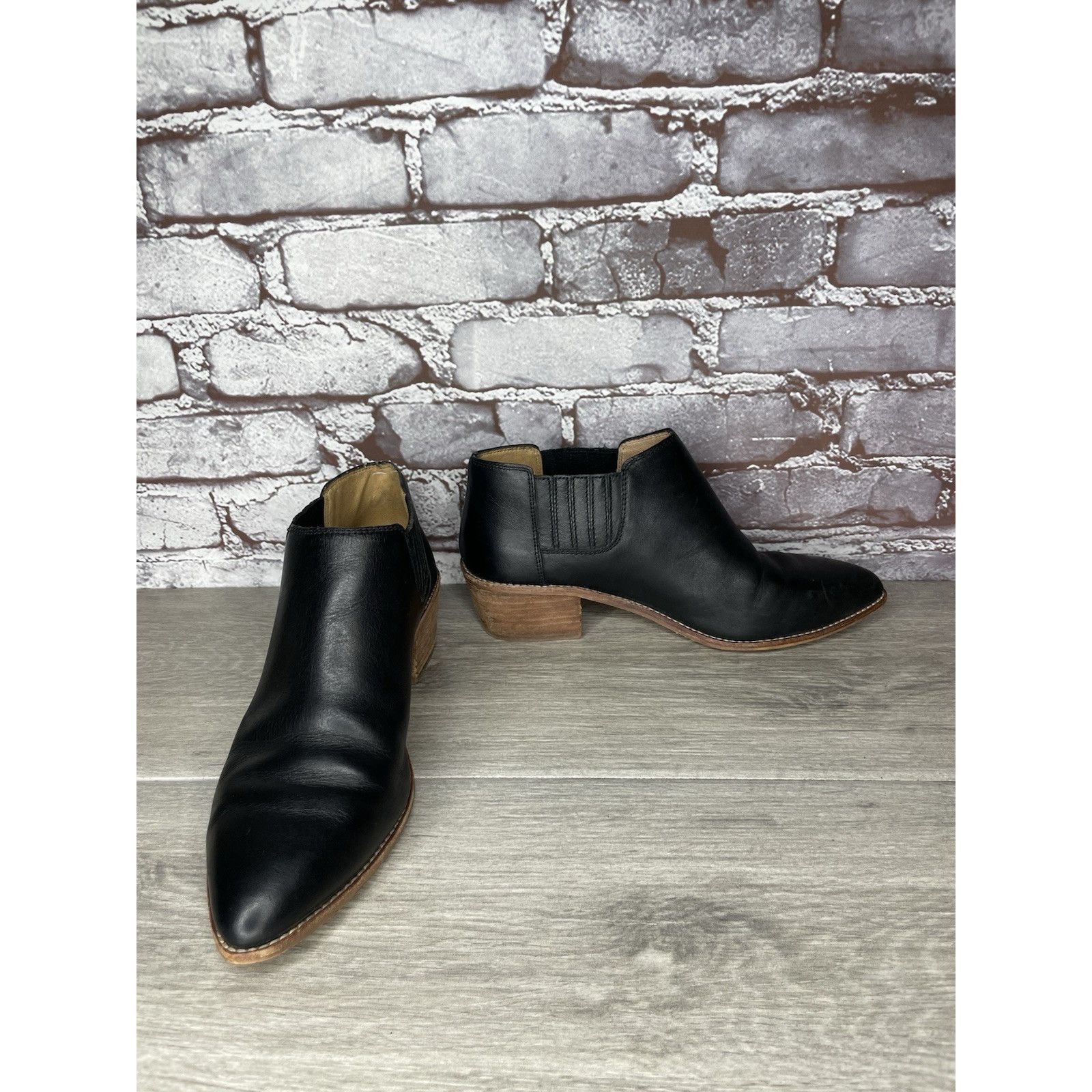 Madewell Madewell The Myles Black Leather Ankle Booties Heeled Boots Size US 8 / IT 38 - 5 Thumbnail