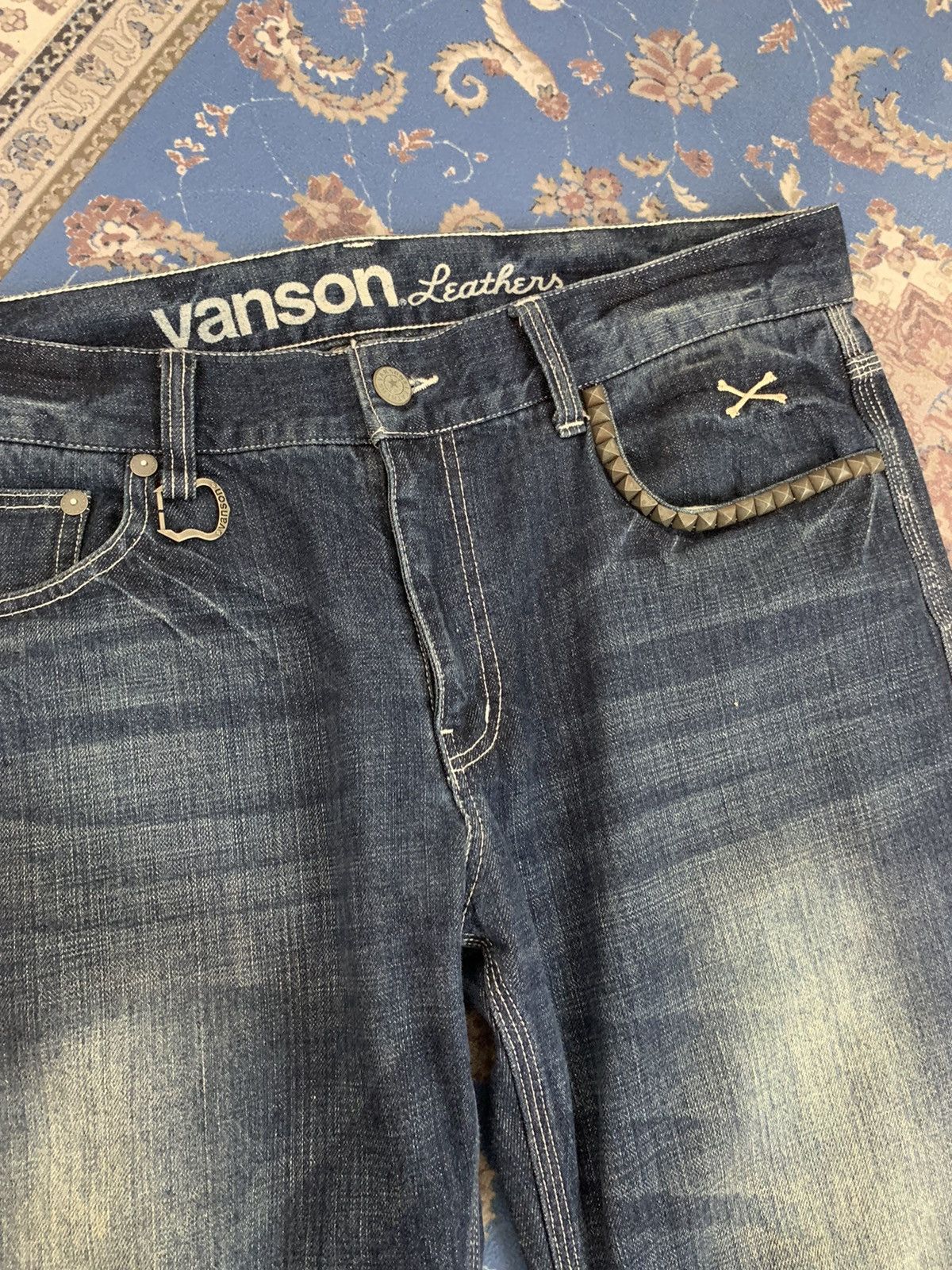 Vanson Leathers Vanson Leathers Skull Embroidery Washed Denim Size US 38 / EU 54 - 9 Thumbnail