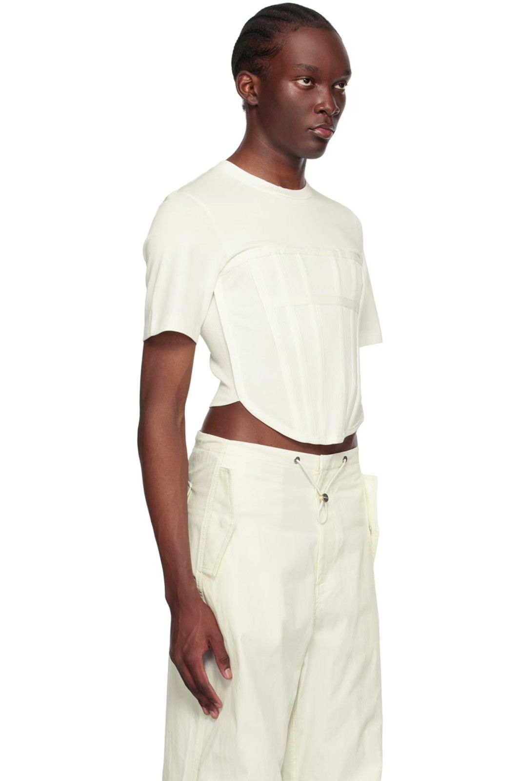Dion Lee Ivory Corset T-Shirt Size US M / EU 48-50 / 2 - 2 Thumbnail
